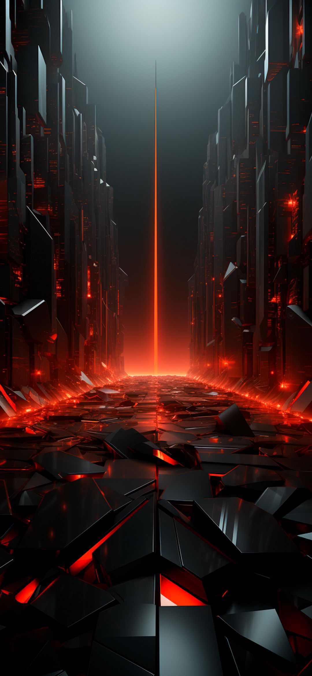 Glowing Red Cyberpunk Corridor - cyberpunk wallpaper for Darkify