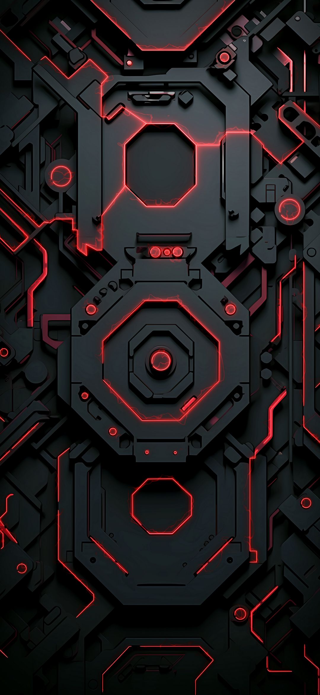 Red Neon Cyber Circuit - cyberpunk wallpaper for Darkify