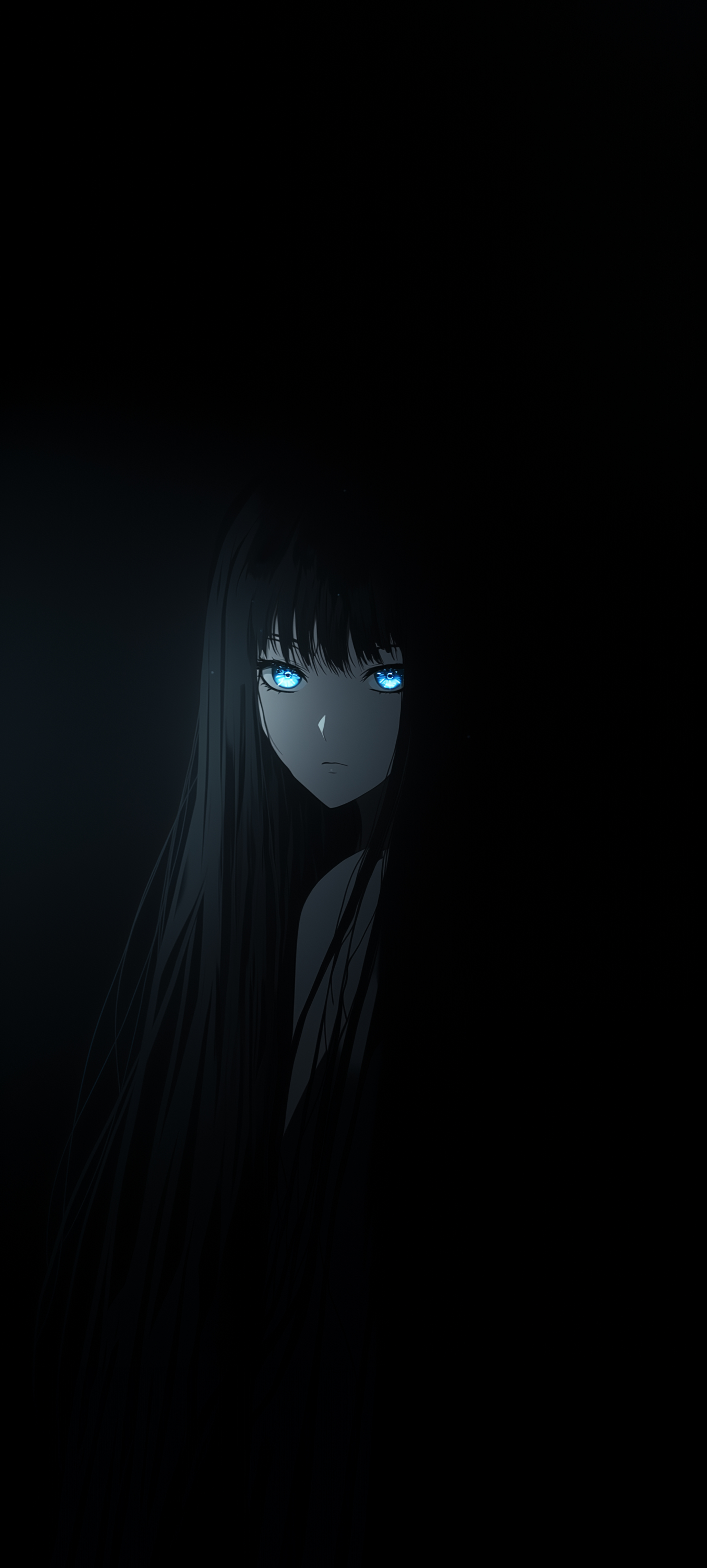 Glowing Blue Anime Eyes - anime wallpaper for Darkify