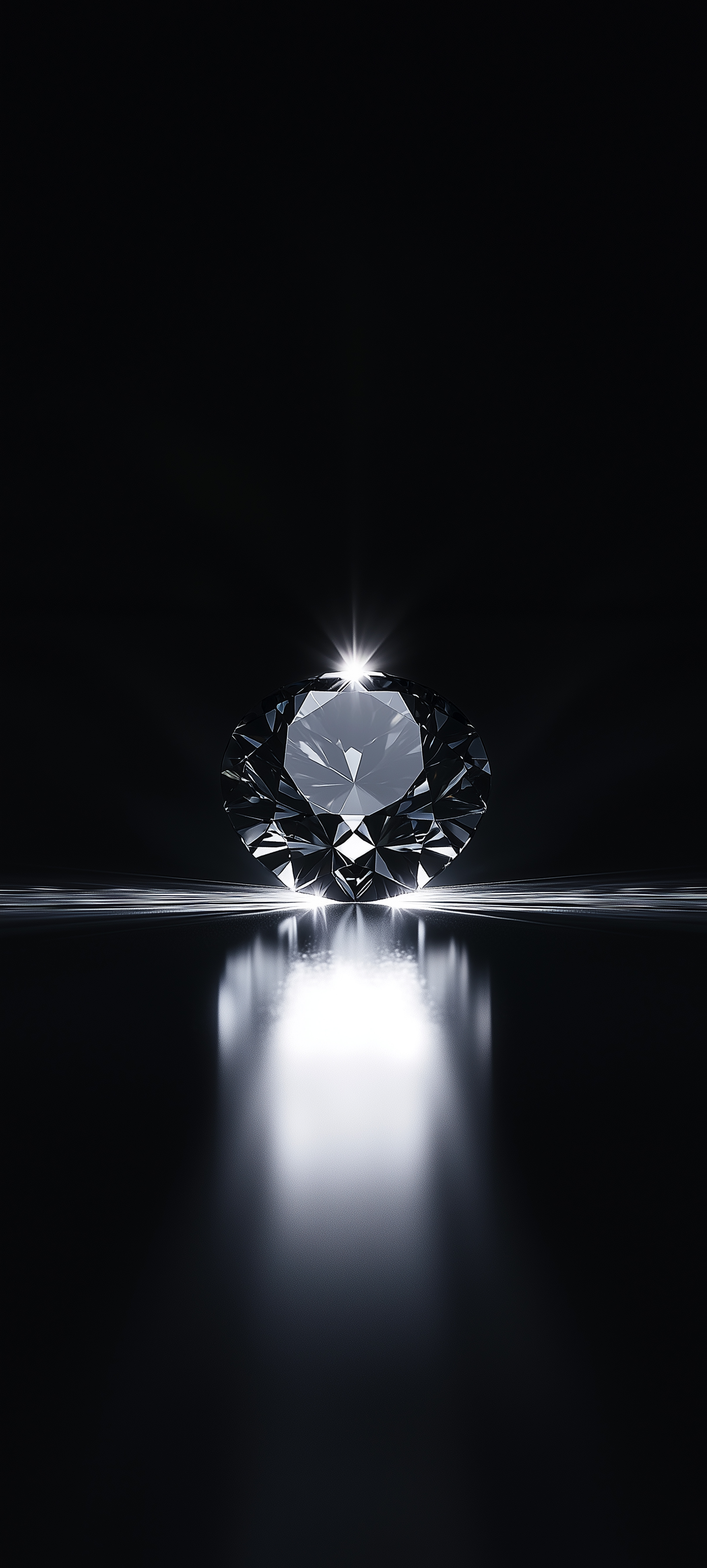 Glowing Diamond Reflection - minimal wallpaper for Darkify