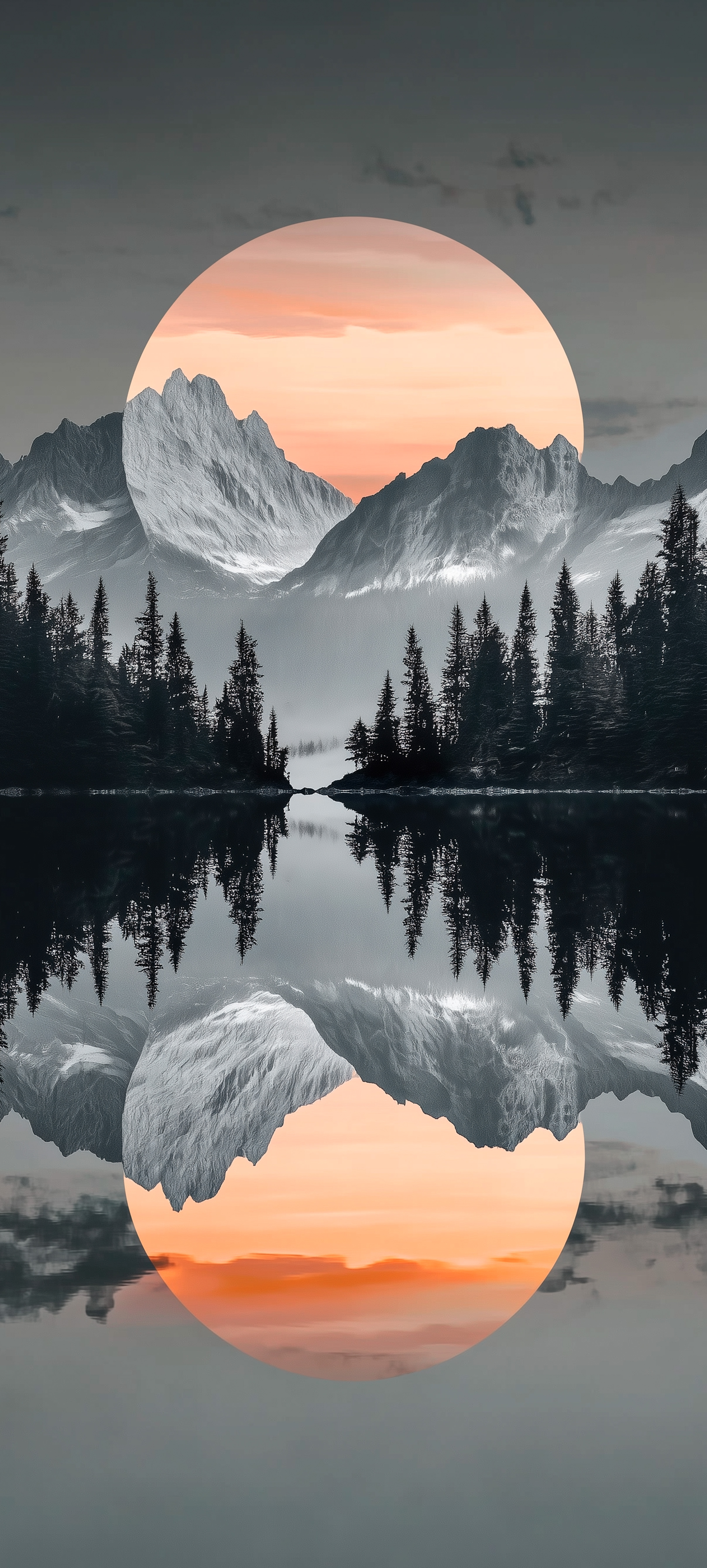 Mountain Lake Sunset Reflection - nature wallpaper for Darkify