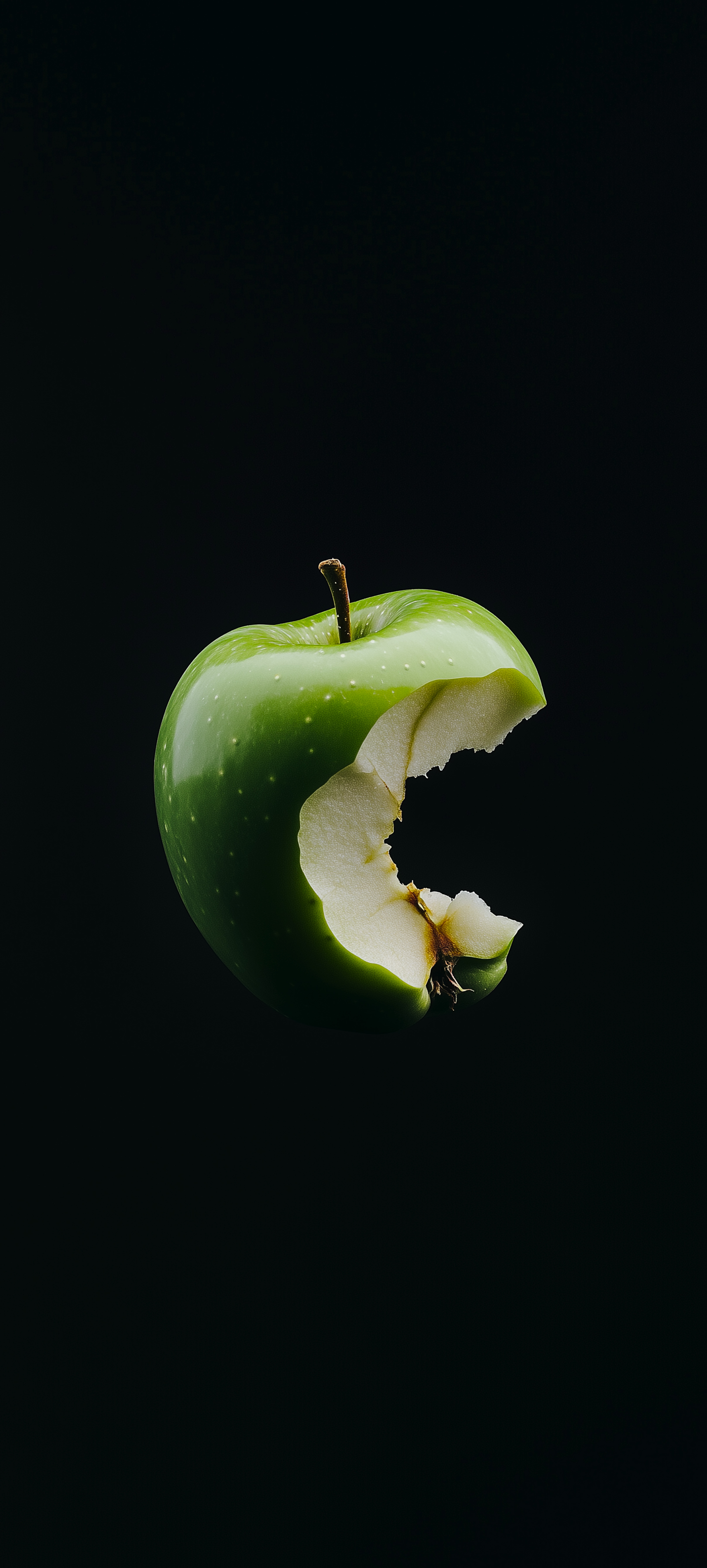 Bitten Green Apple - apple wallpaper for Darkify