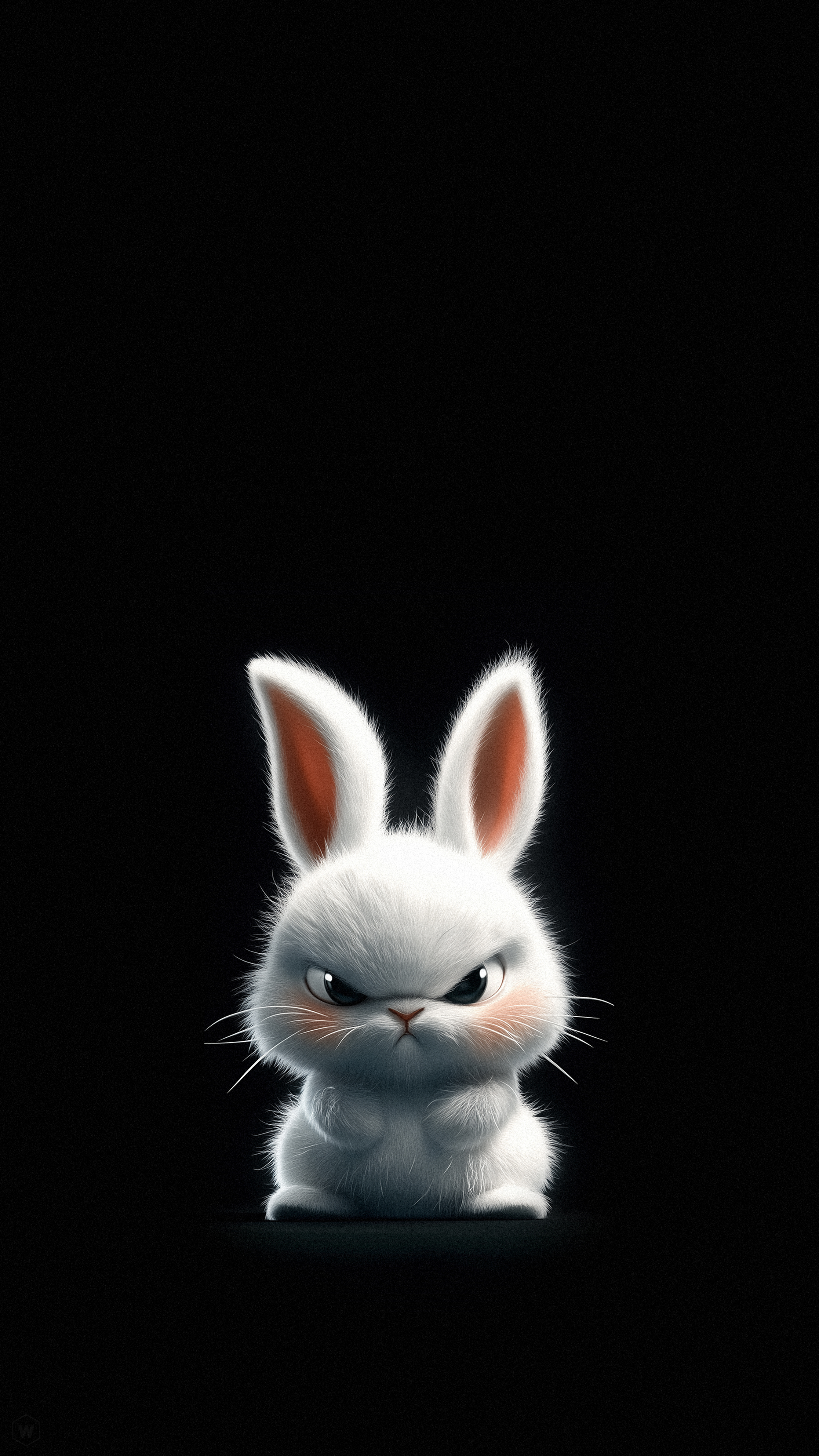 Angry Little White Bunny - animal wallpaper for Darkify