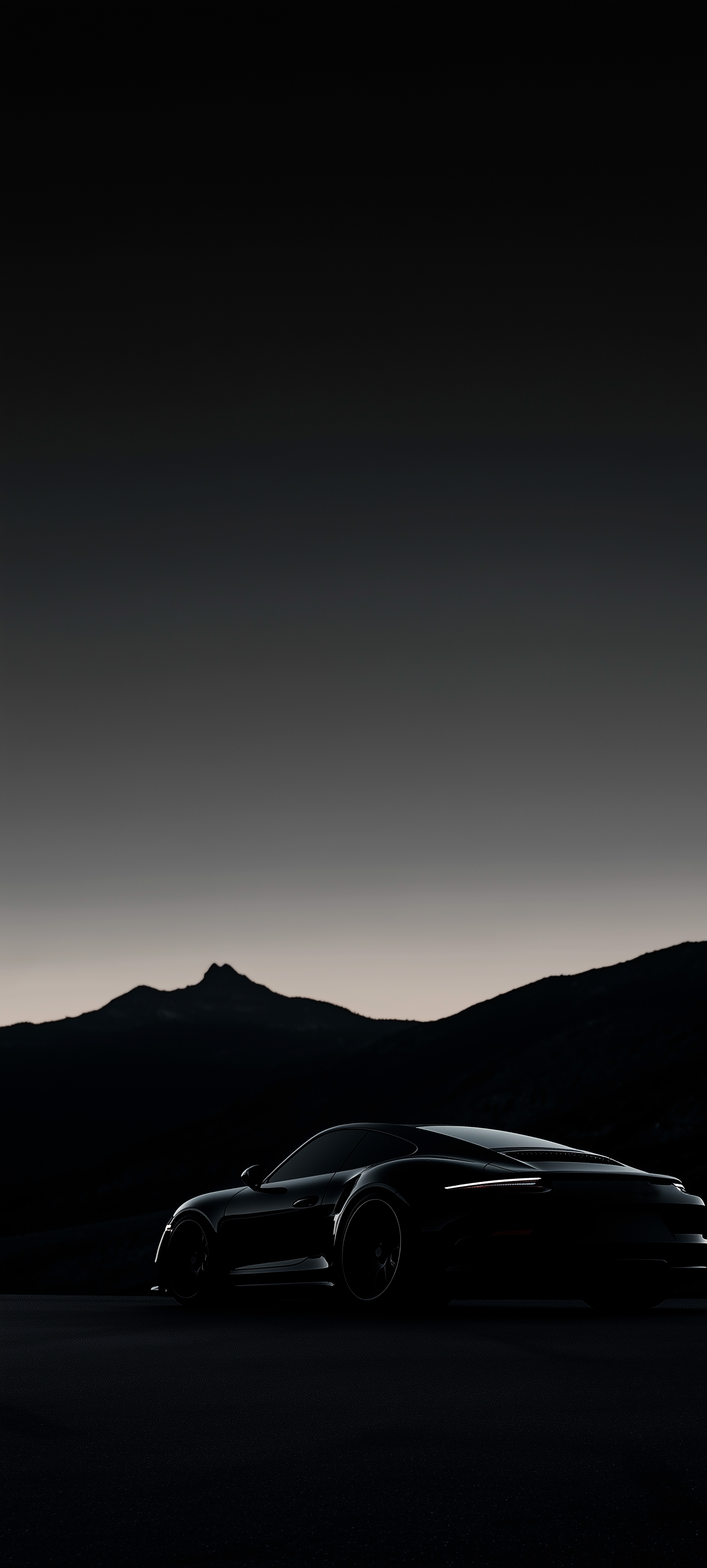 Sleek Black Porsche Silhouette - porsche wallpaper for Darkify