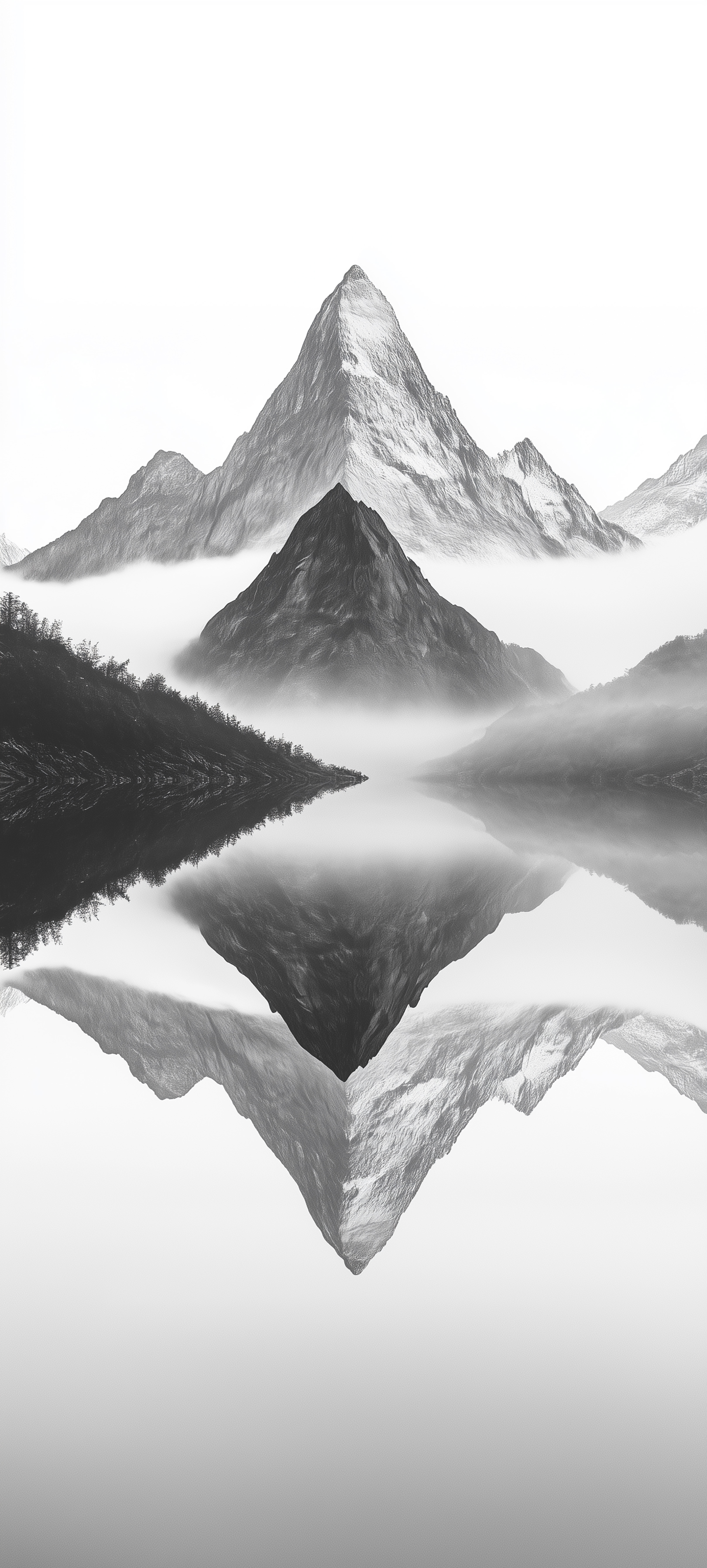 Misty Mountain Lake Reflection - landscape wallpaper for Darkify