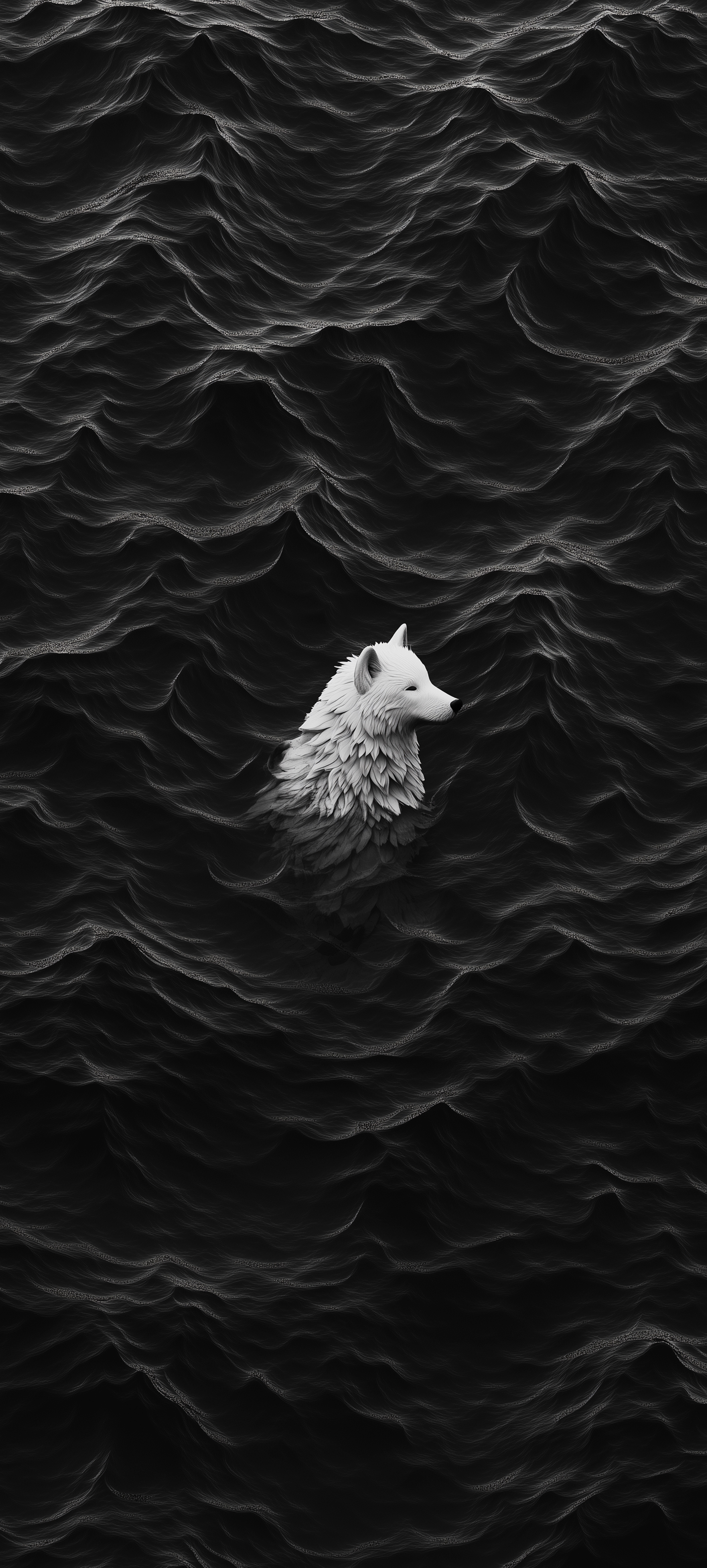 White Wolf Dark Waves - wolf wallpaper for Darkify