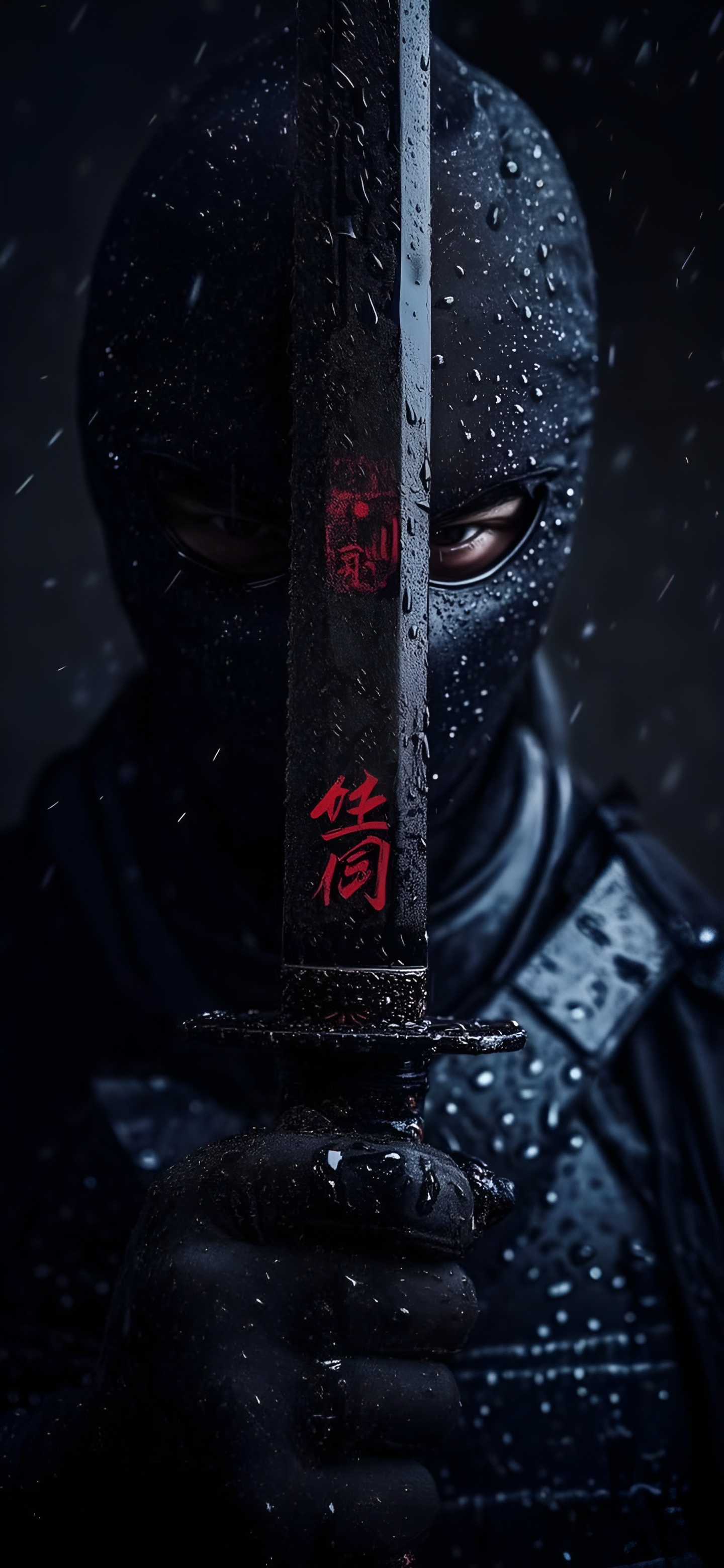 Stealthy Ninja Warrior Portrait - samurai wallpaper for Darkify