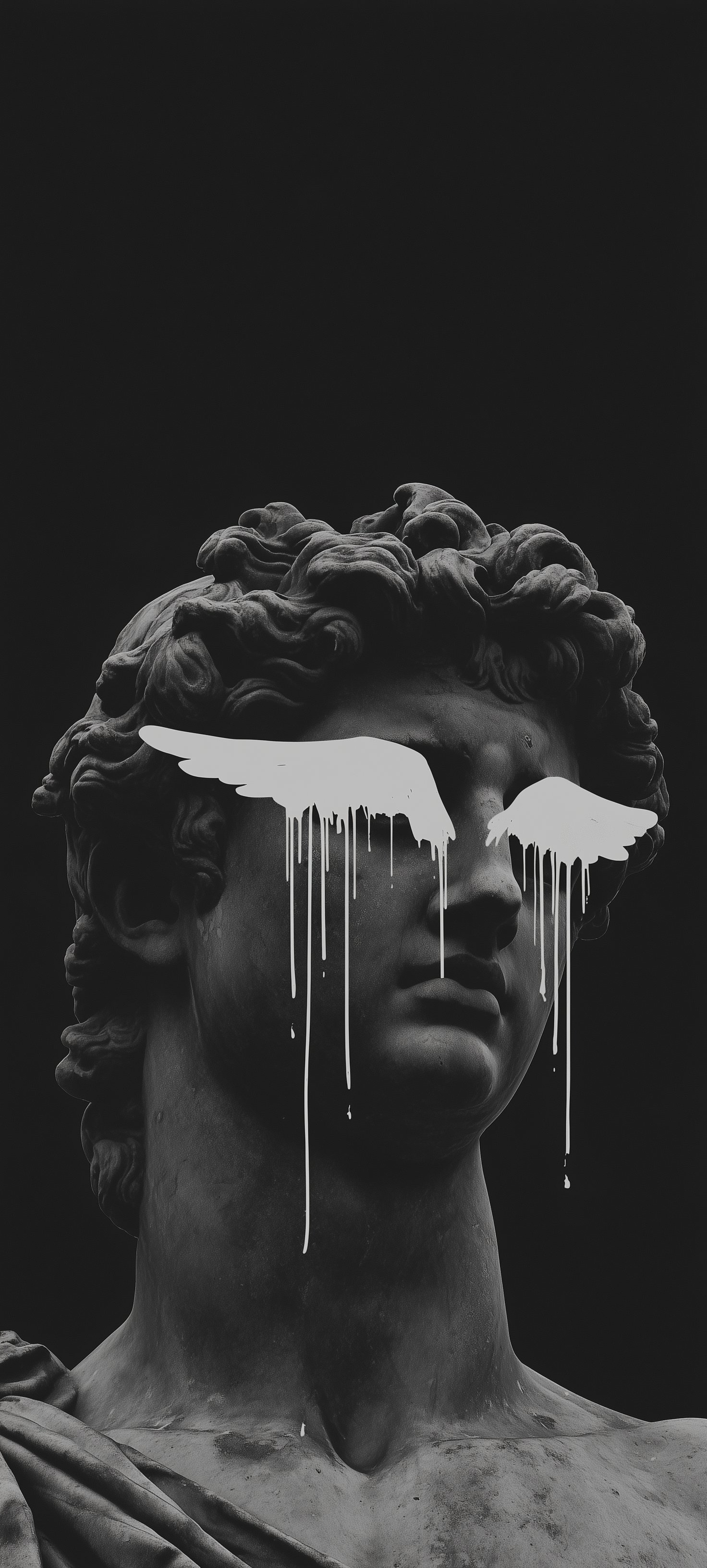 Dripping Winged Statue Art - sculpture wallpaper for Darkify