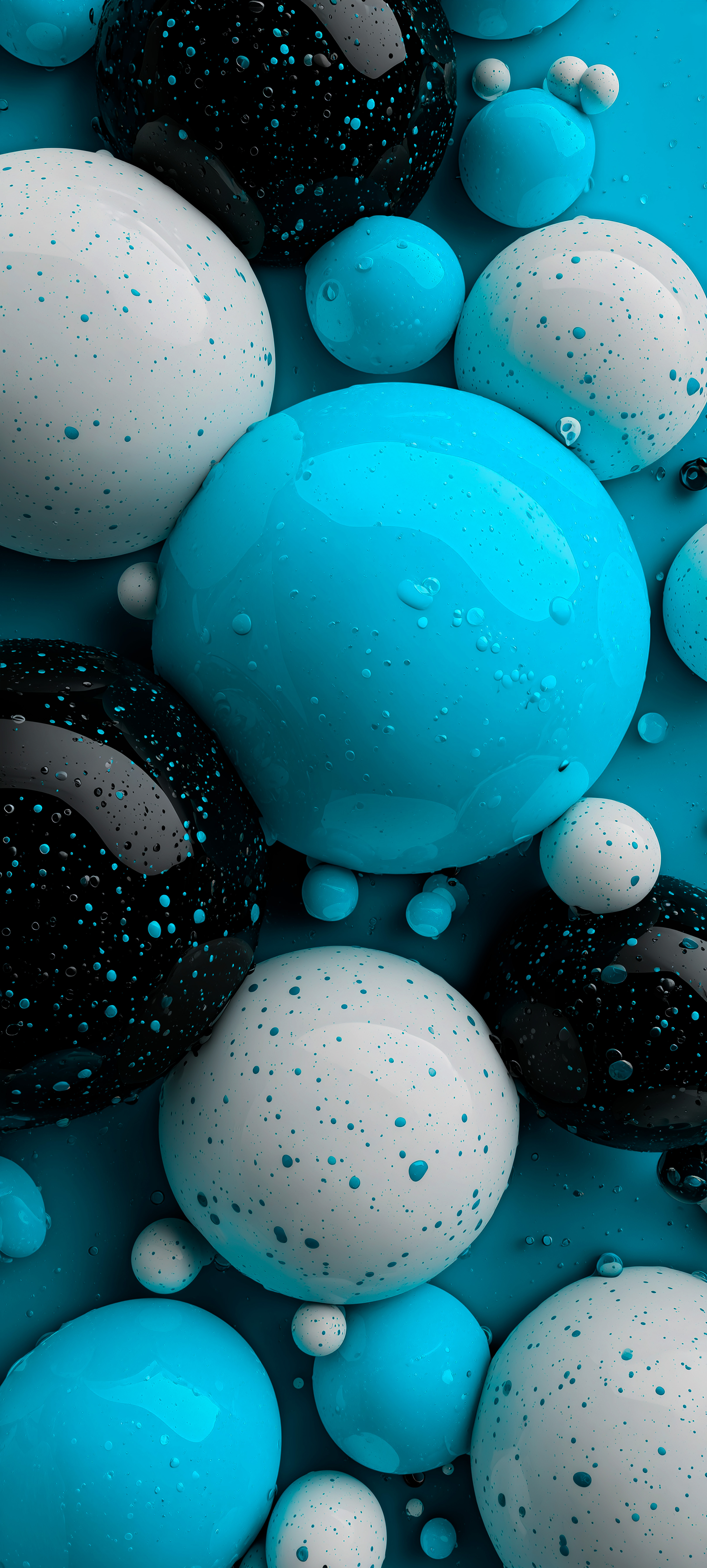 Blue and Black Spheres - abstract wallpaper for Darkify
