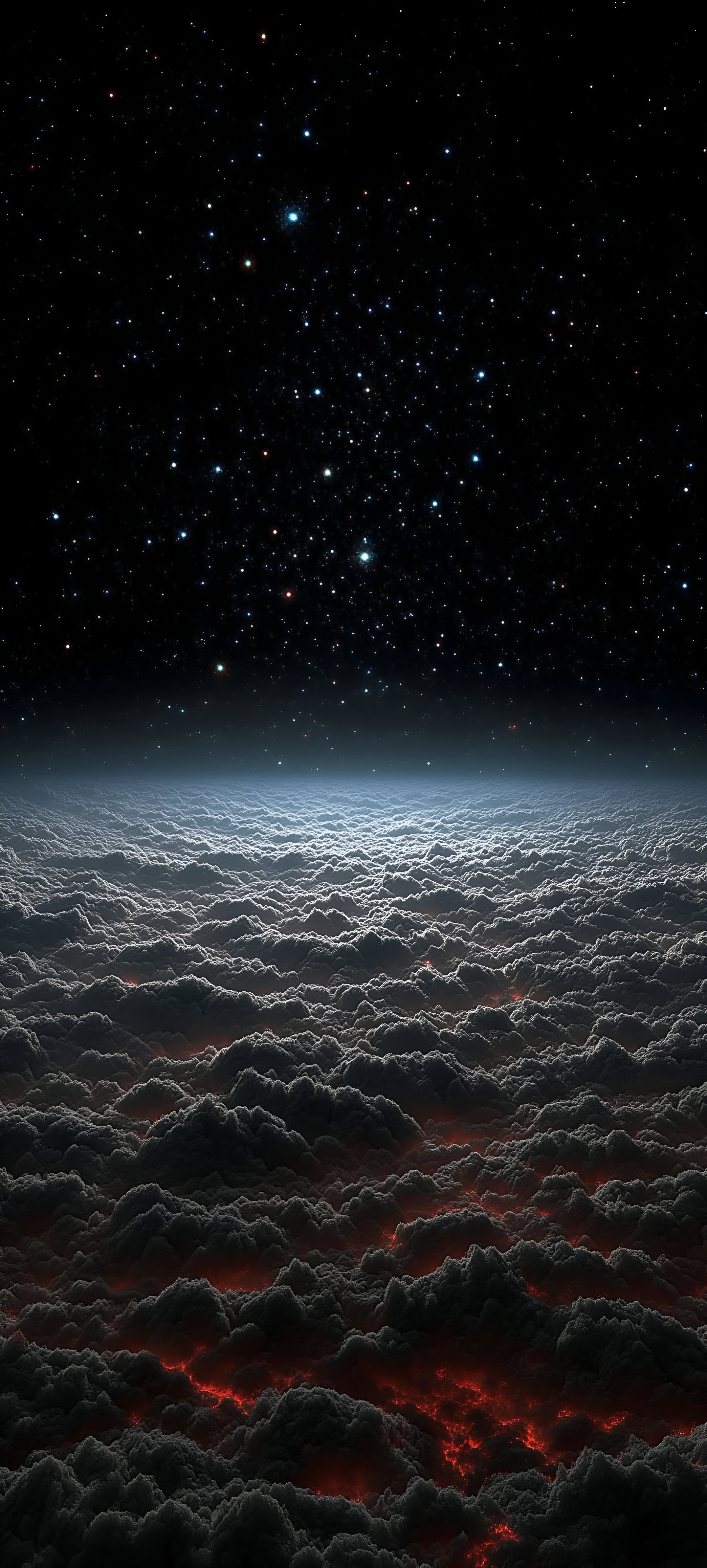 Glowing Night Sky Clouds - space wallpaper for Darkify