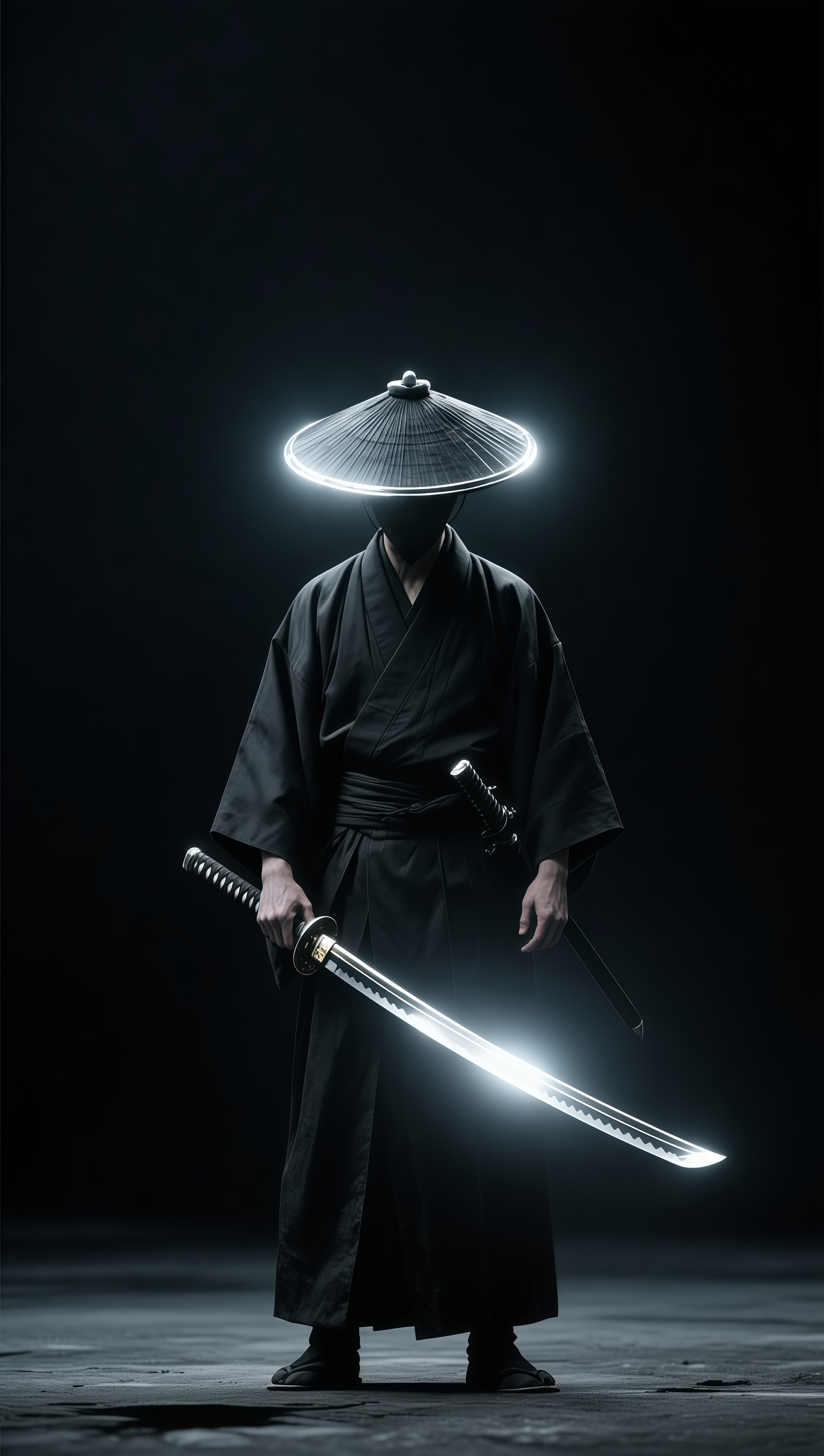 Glowing Neon Samurai Warrior - samurai wallpaper for Darkify