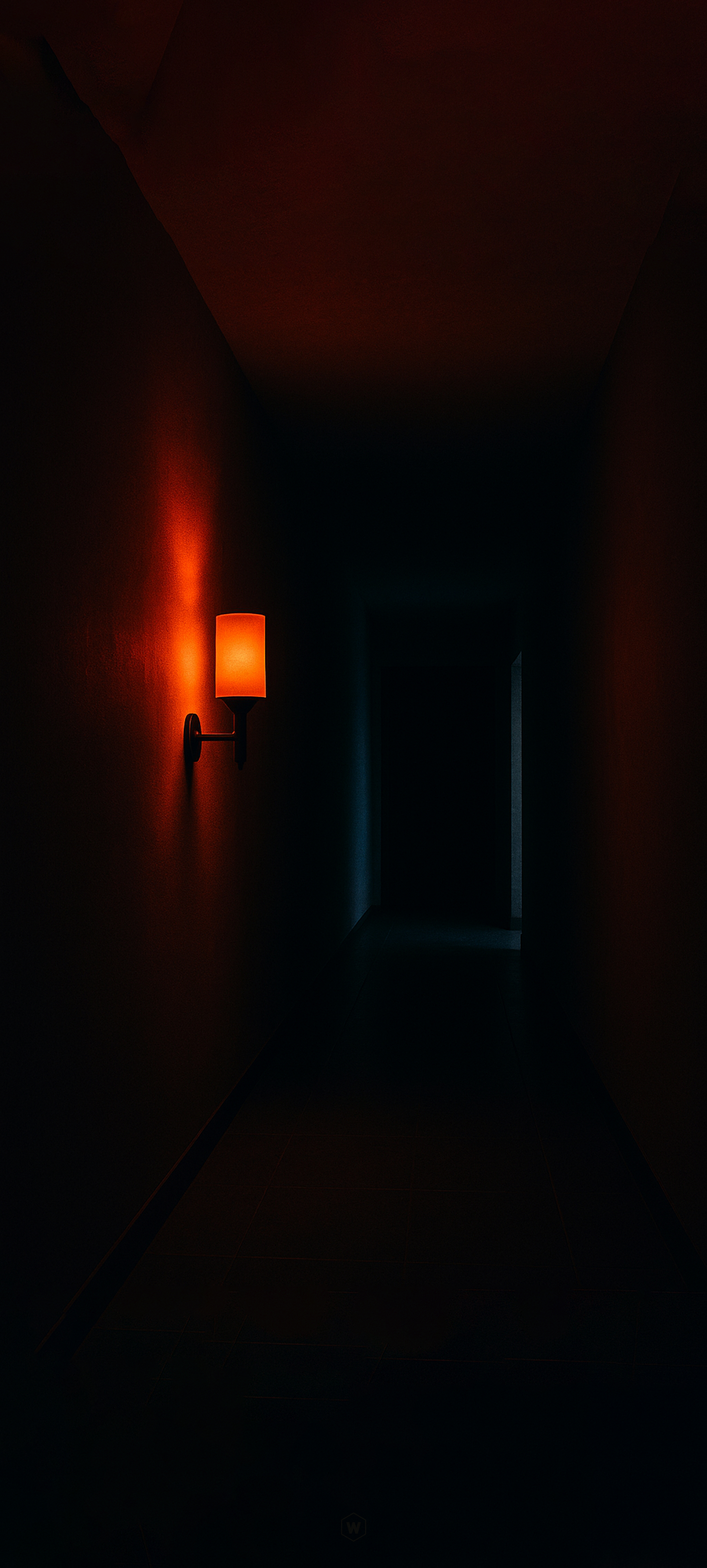 Glowing Red Hallway Light - minimal wallpaper for Darkify