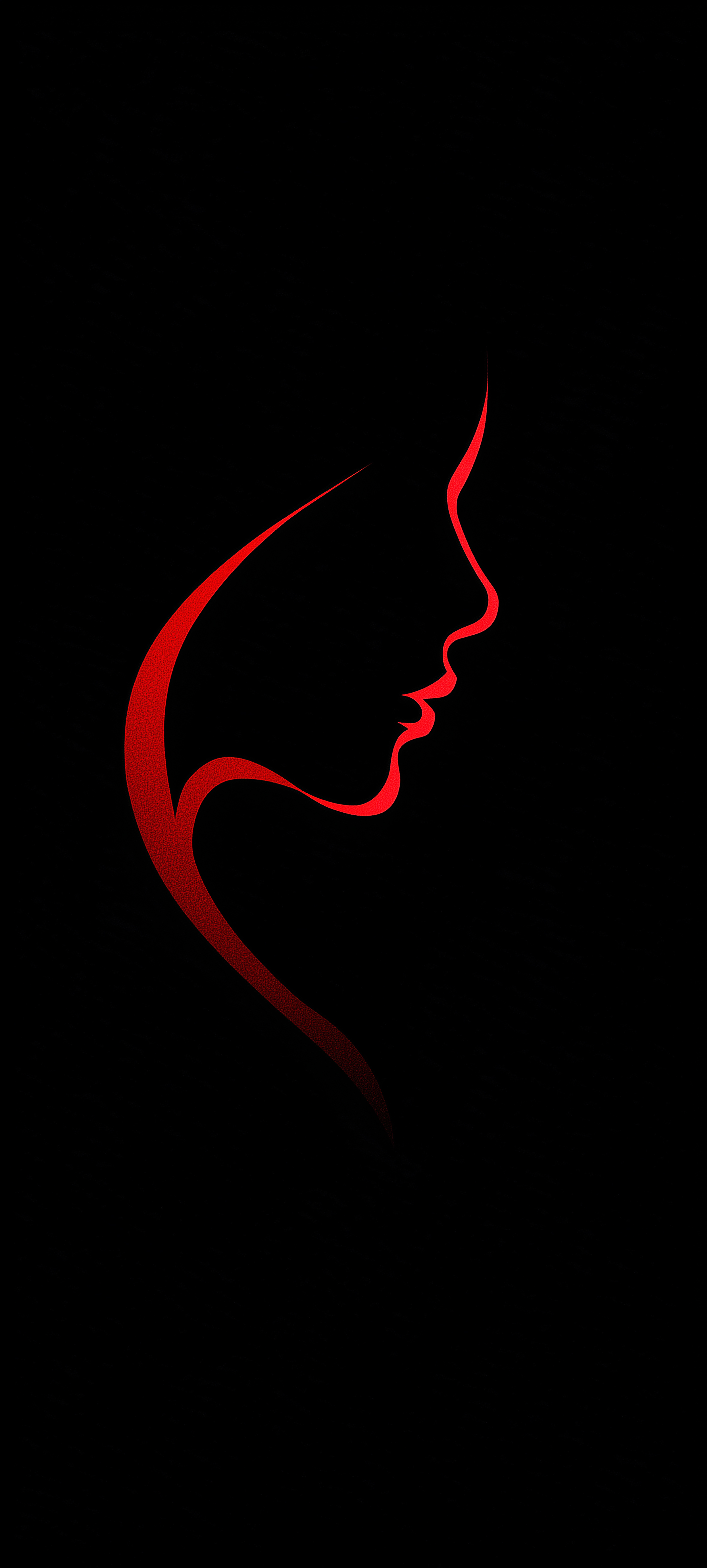 Red Silhouette Profile Art - silhouette wallpaper for Darkify