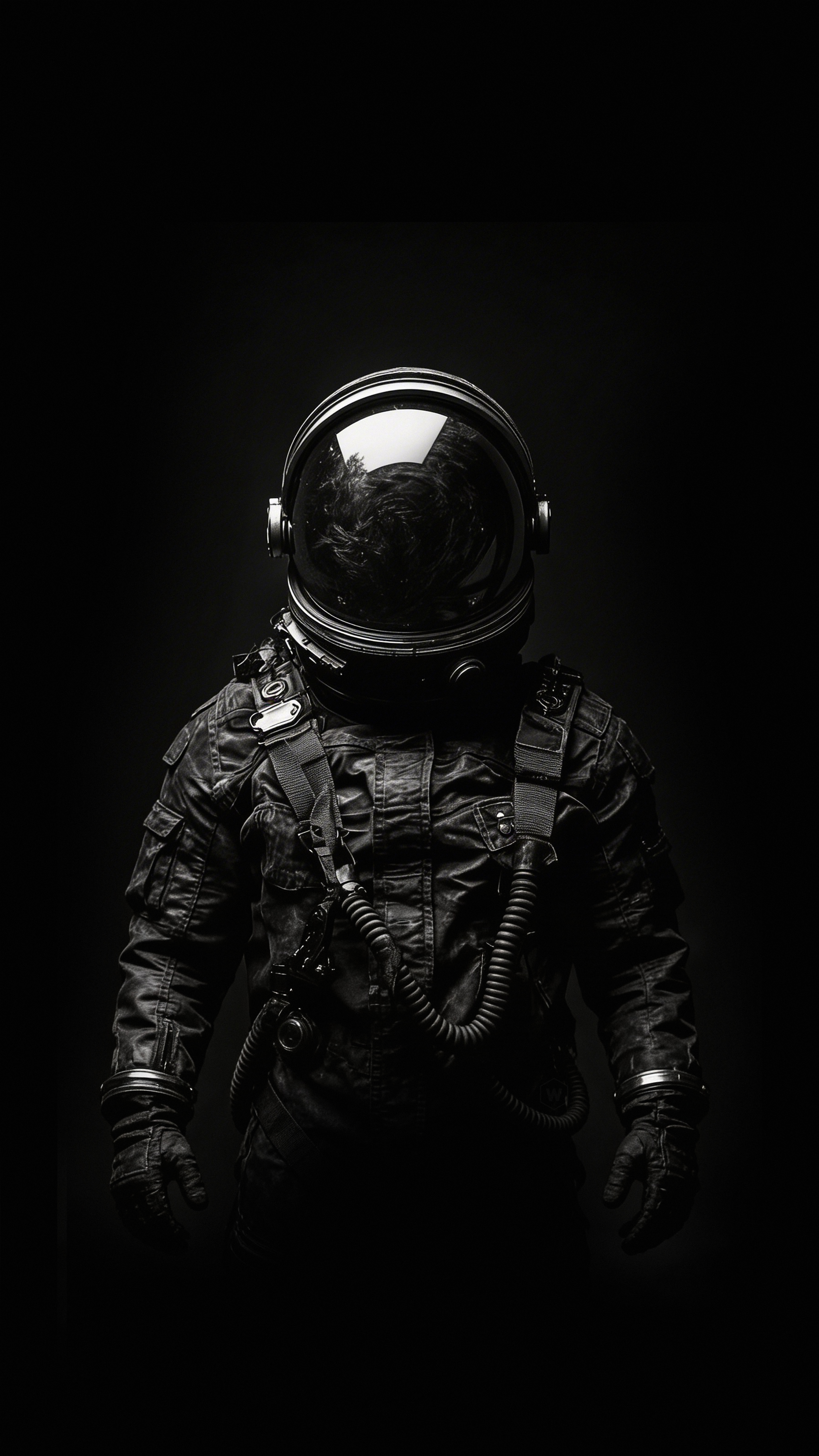 Dark Monochrome Astronaut Portrait - astronaut wallpaper for Darkify