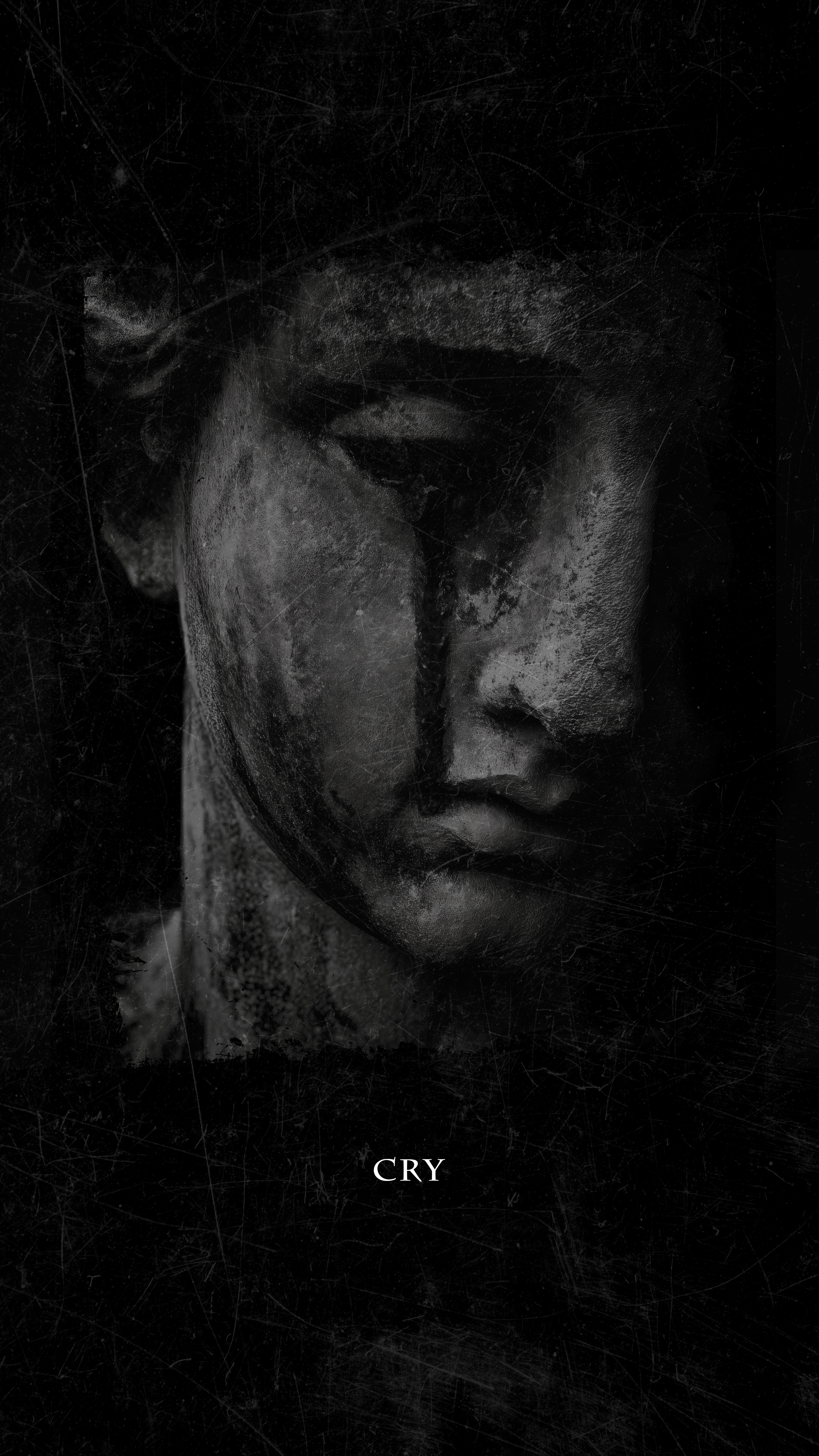Crying Stone Statue Portrait - sculpture wallpaper for Darkify