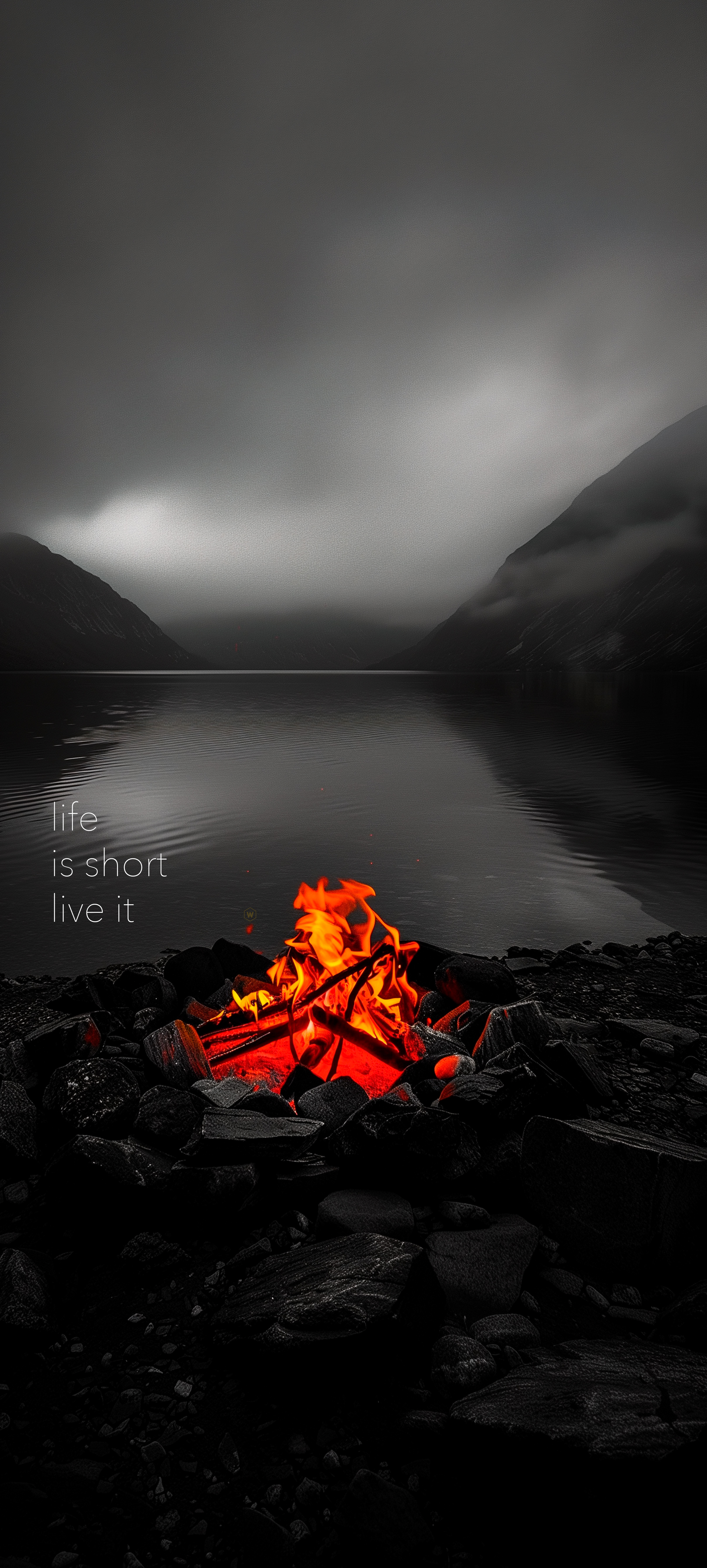 Campfire by the Lake - nature wallpaper for Darkify