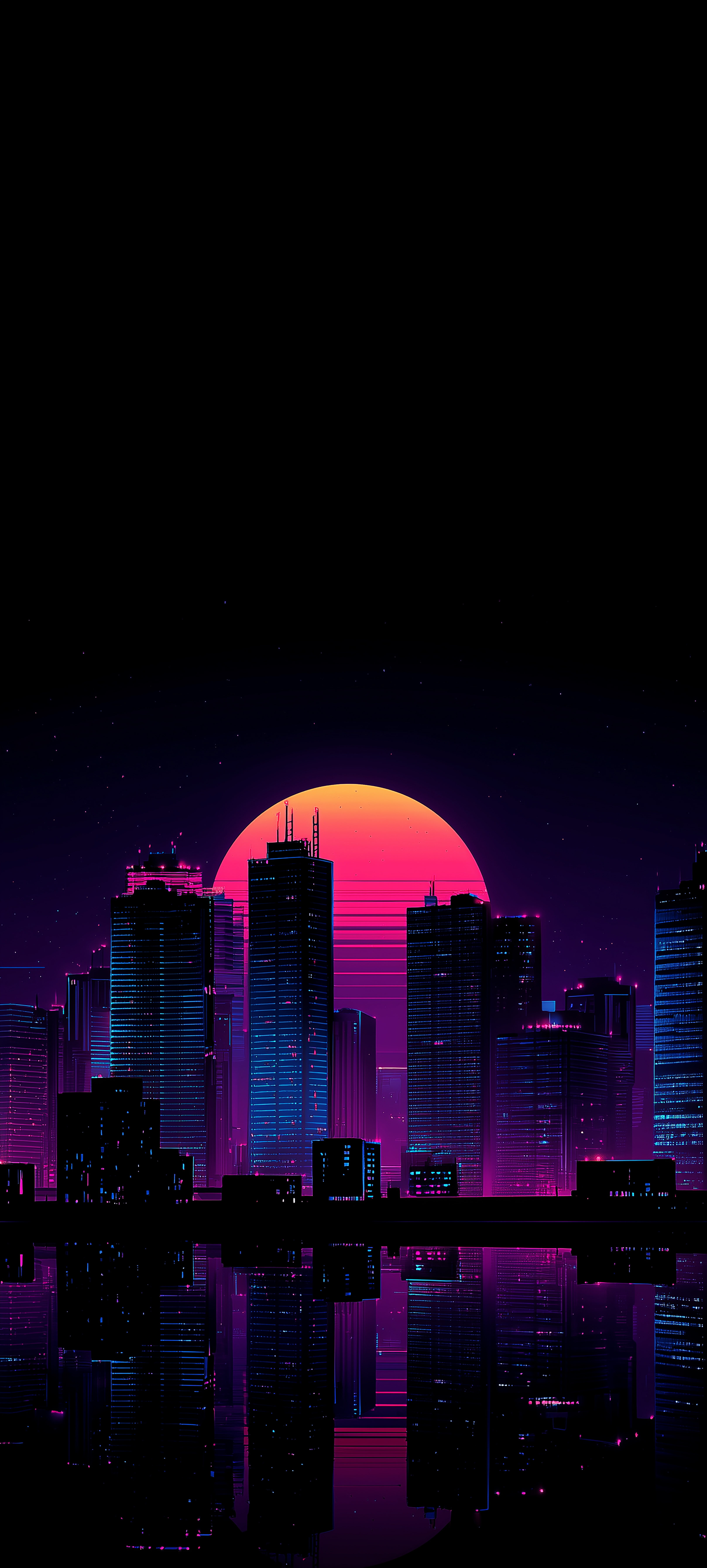 Neon City Sunset Skyline - neon wallpaper for Darkify