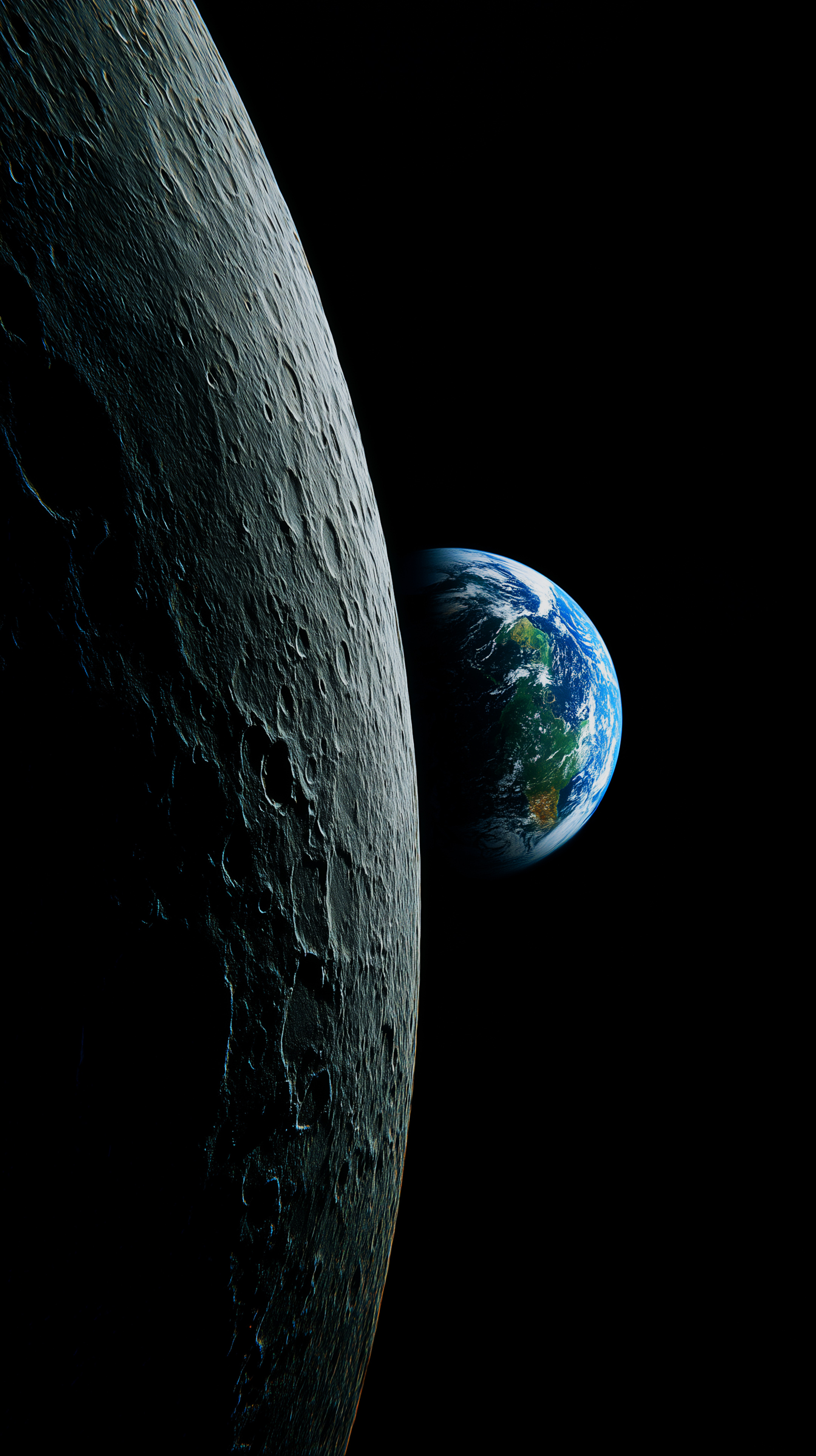 Moon and Earth View - space wallpaper for Darkify