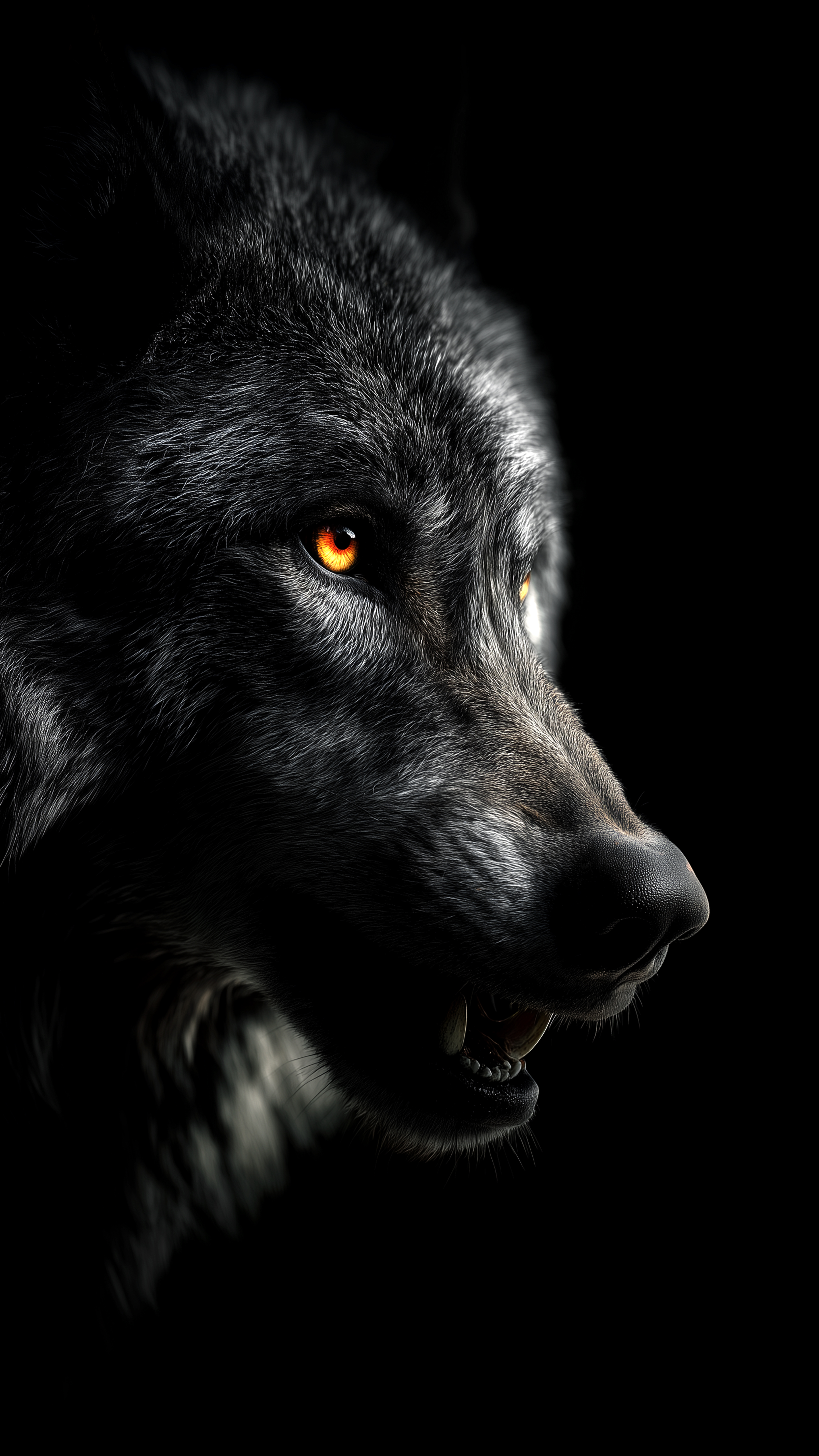Glowing Eye Wolf Portrait - wolf wallpaper for Darkify