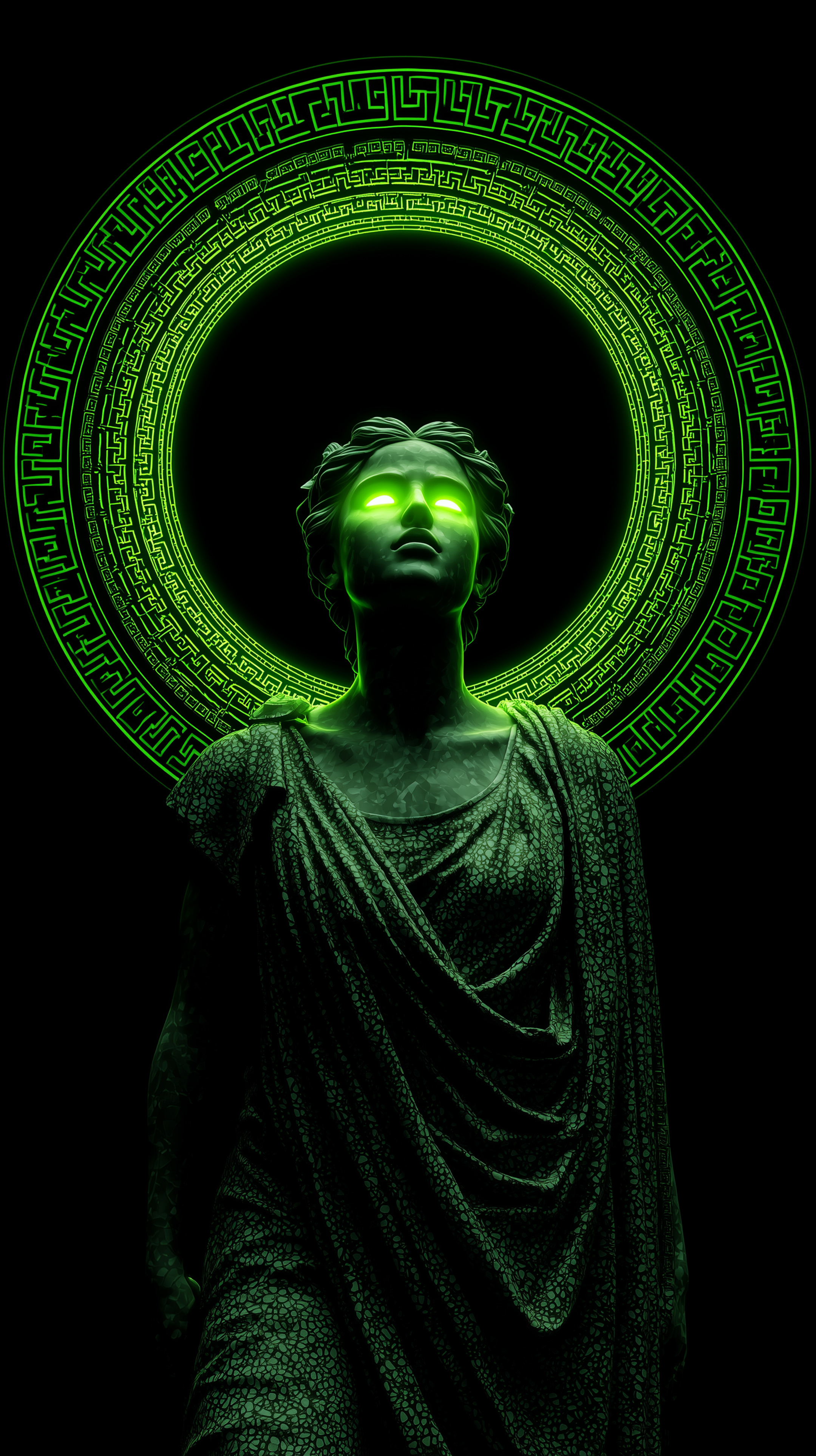 Glowing Neon Statue Goddess - art wallpaper for Darkify