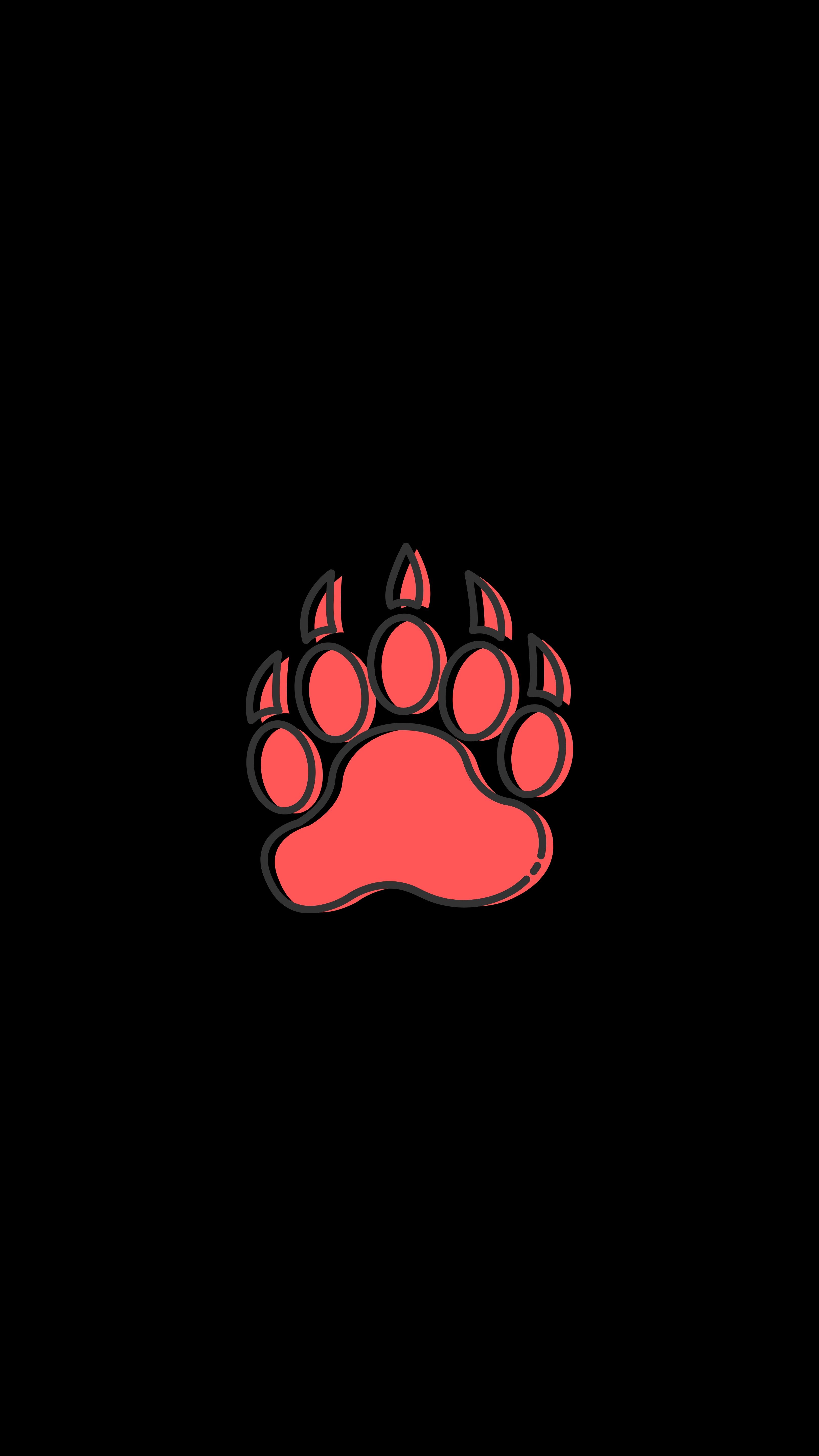 Minimalist Red Bear Paw - minimal wallpaper for Darkify