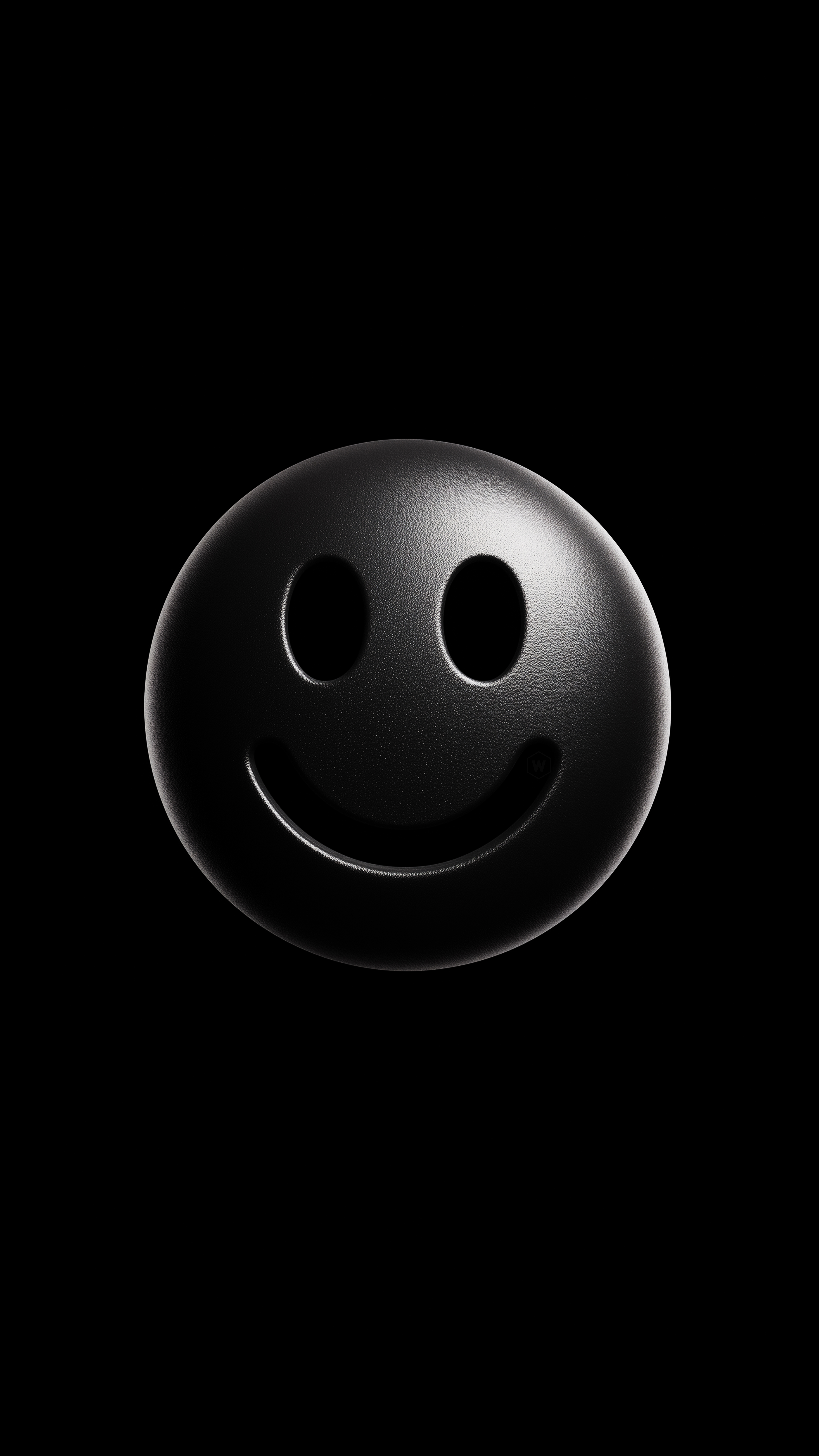 Minimal Black Smiley Face - emoji wallpaper for Darkify