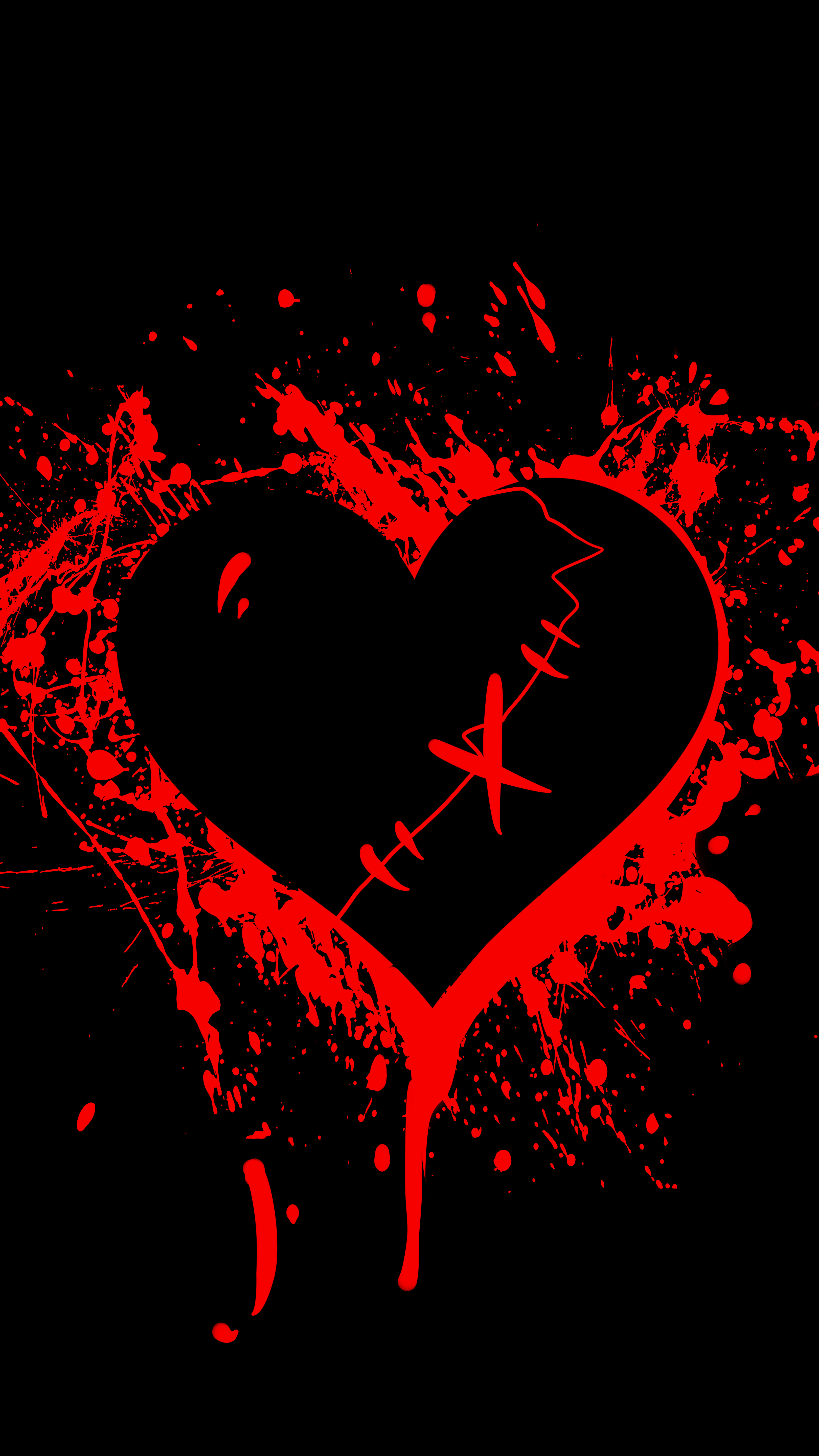 Stitched Red Heart Art - love wallpaper for Darkify