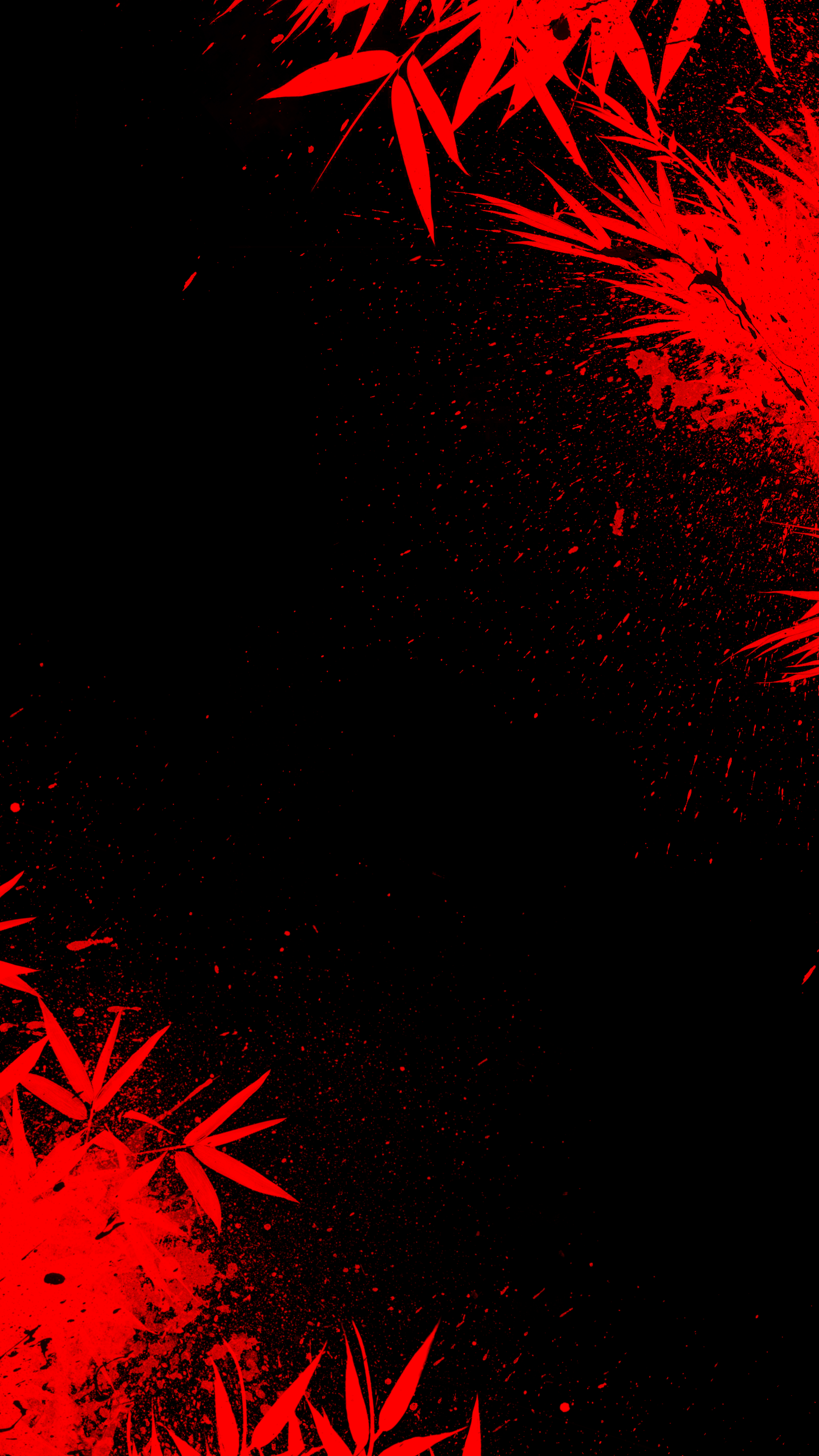 Red Bamboo Ink Splash - art wallpaper for Darkify