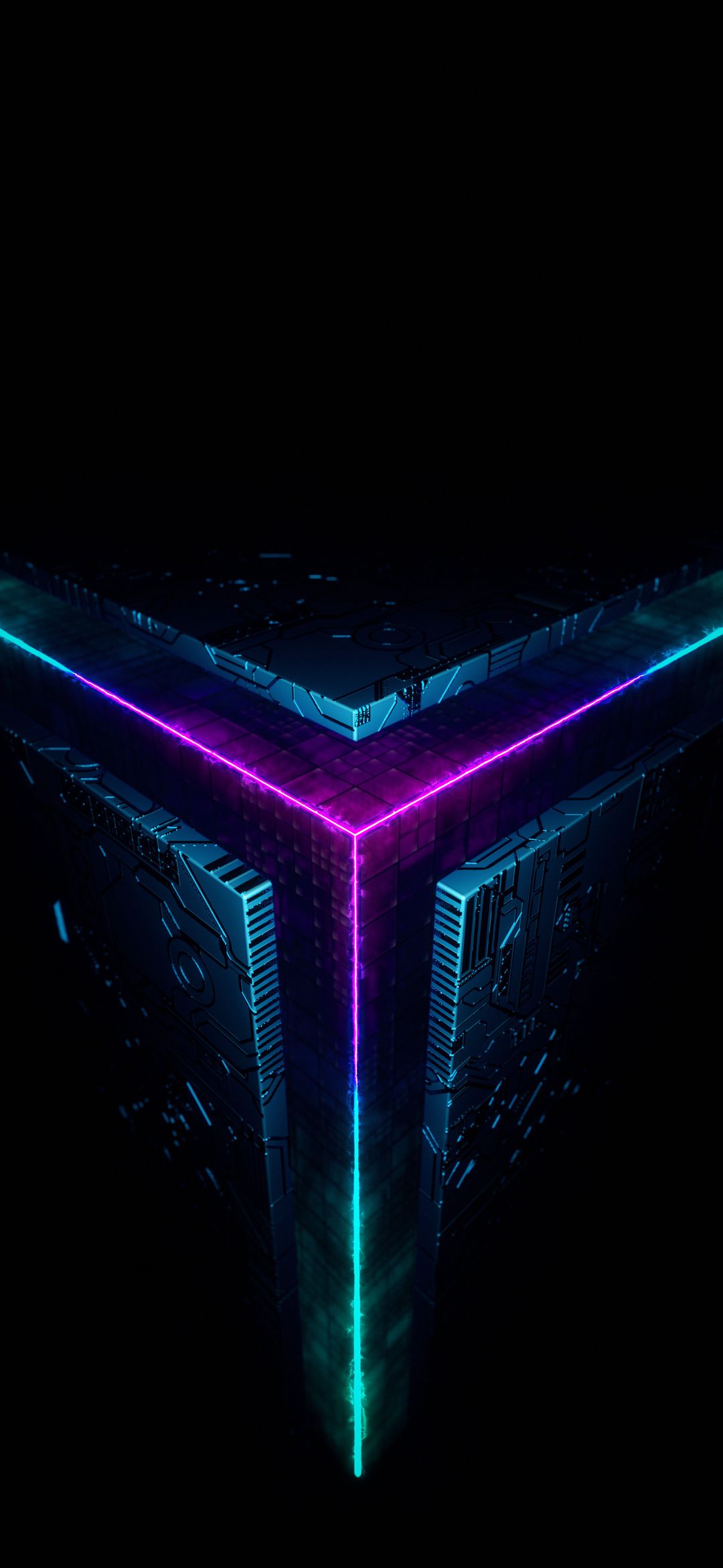 Neon Cyberpunk Tech Cube - cyberpunk wallpaper for Darkify