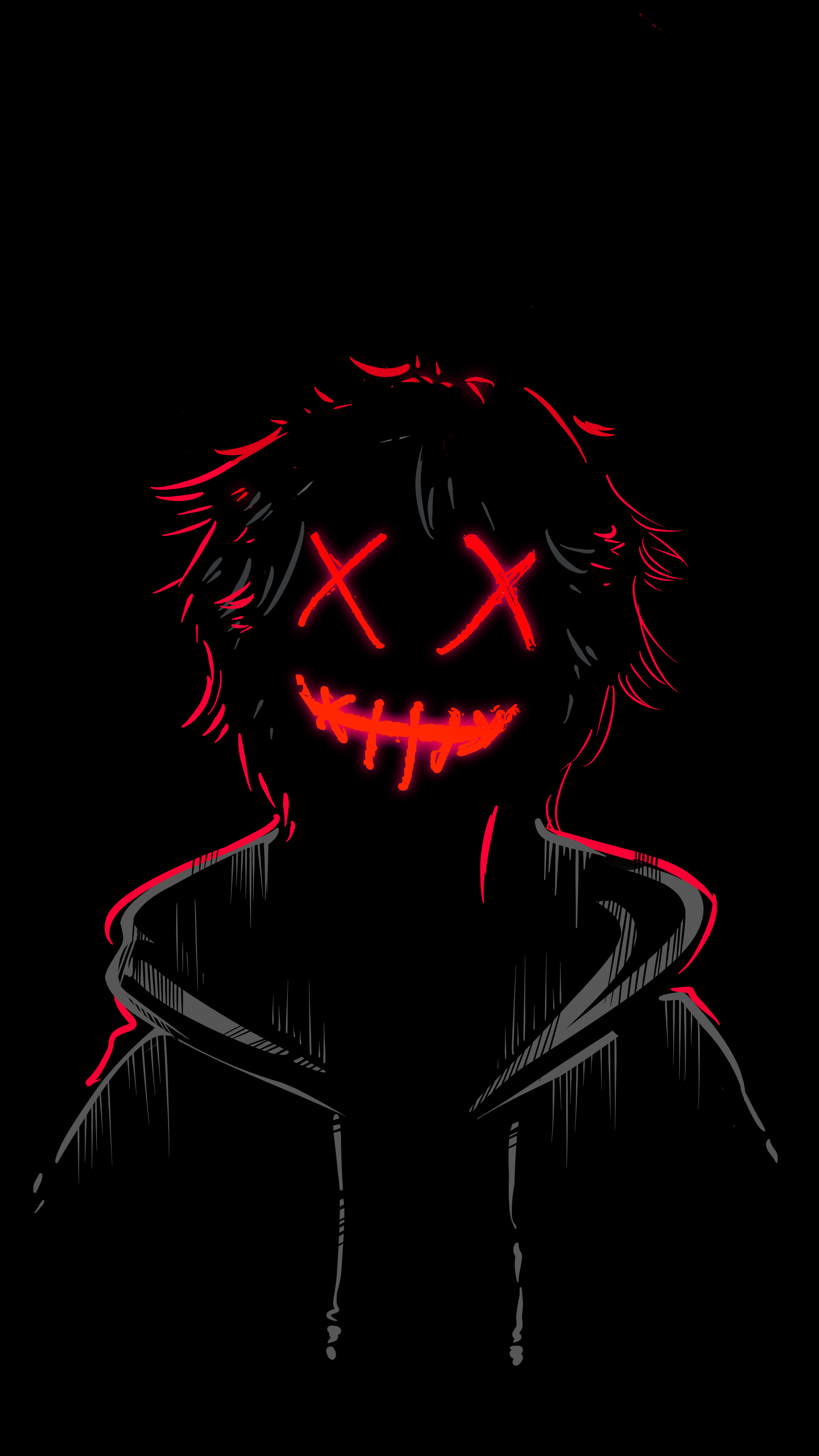 Neon Red X-Eye Mask - mask wallpaper for Darkify