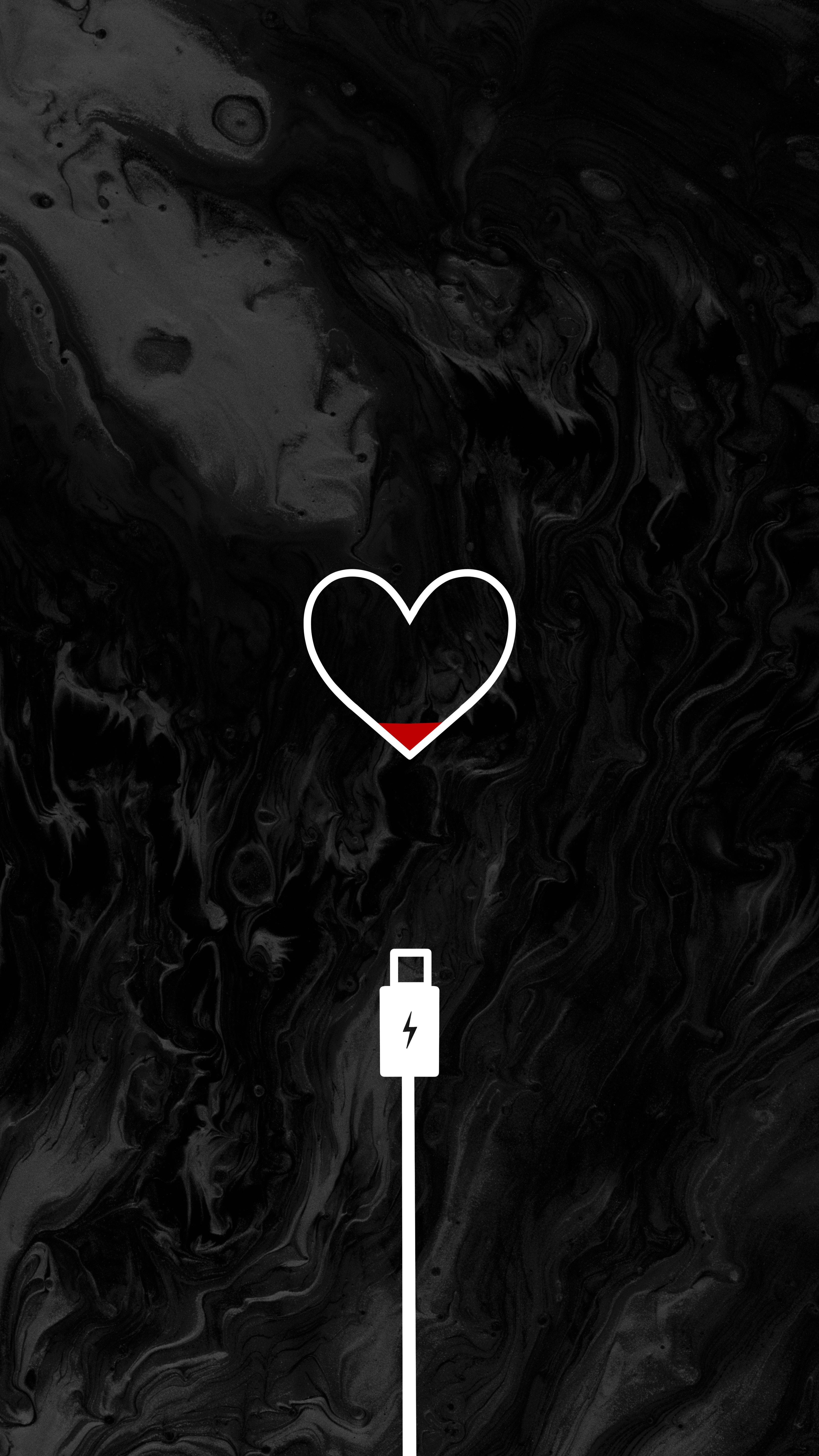 Low Battery Heart Wallpaper - minimal wallpaper for Darkify