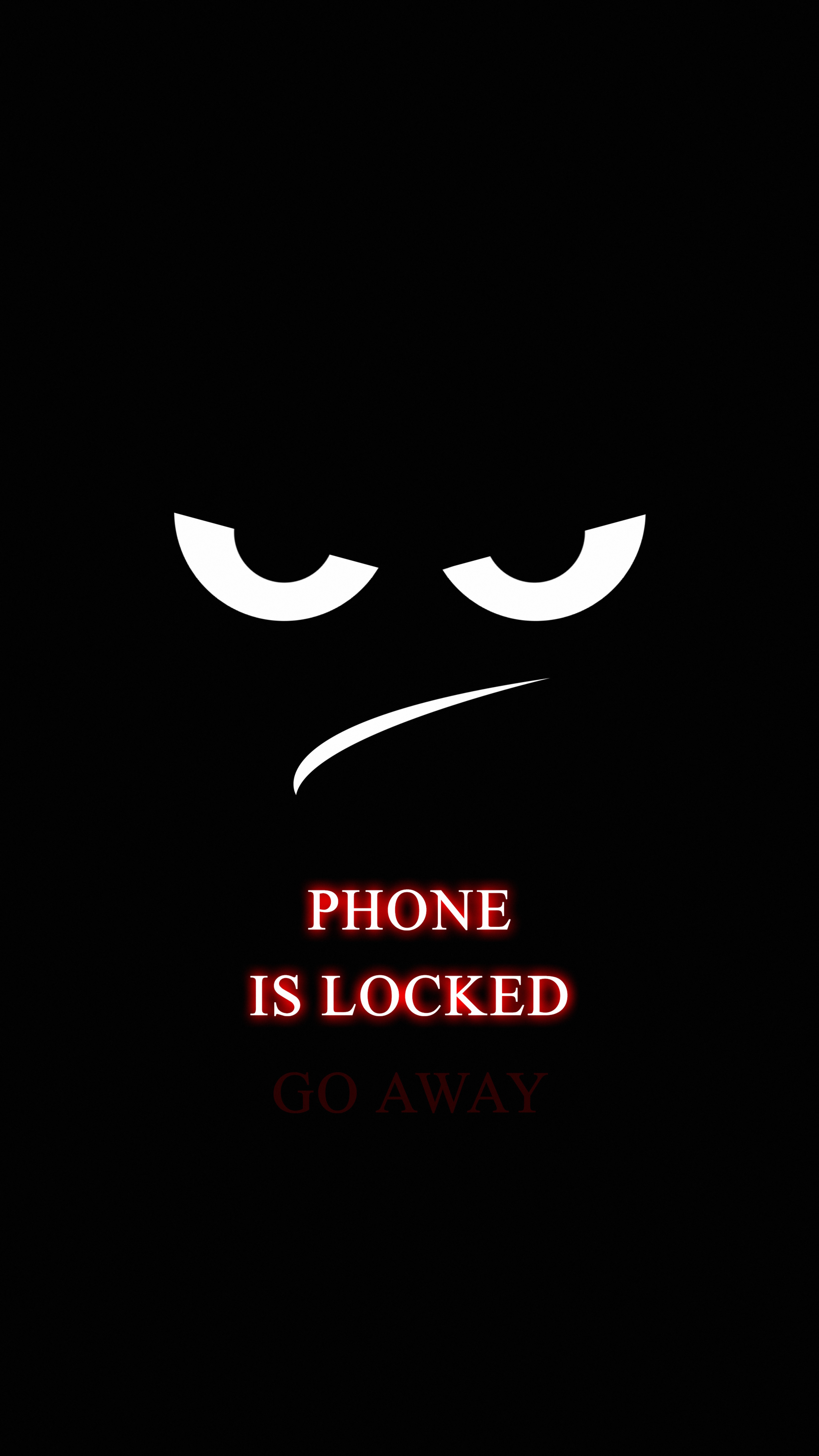 Angry Locked Phone Wallpaper - minimal wallpaper for Darkify