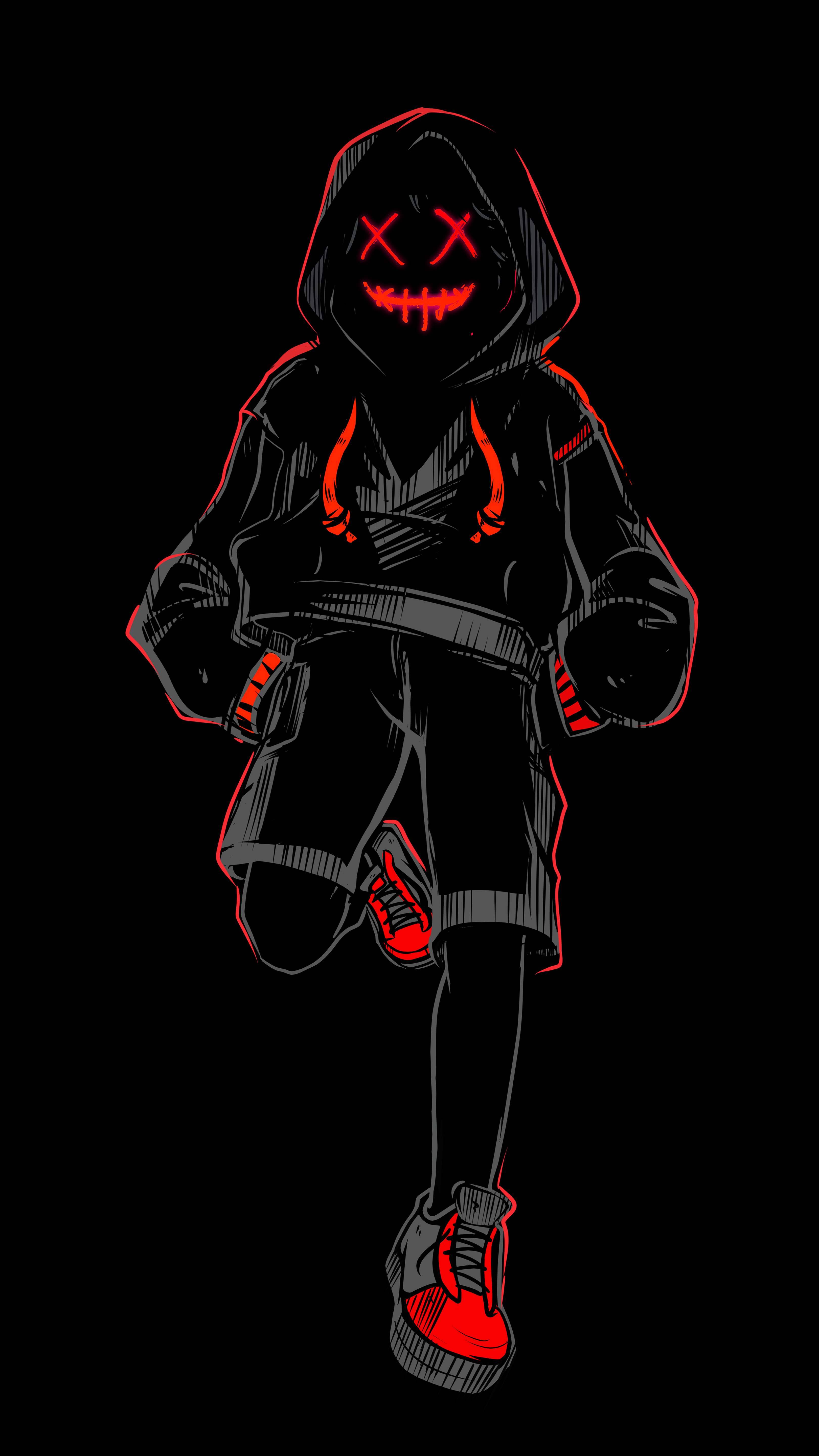 Glowing Red Neon Hoodie - neon wallpaper for Darkify