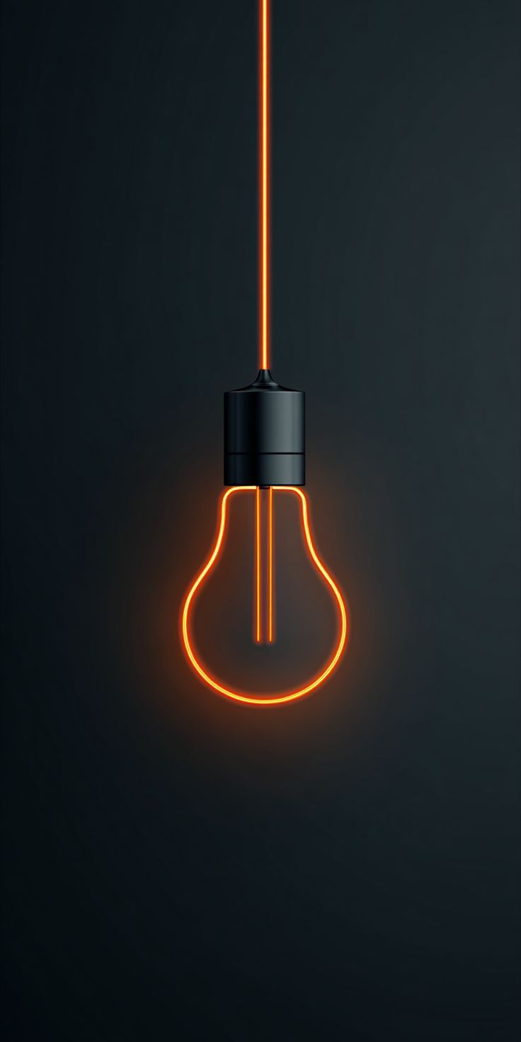 Glowing Neon Light Bulb - minimal wallpaper for Darkify