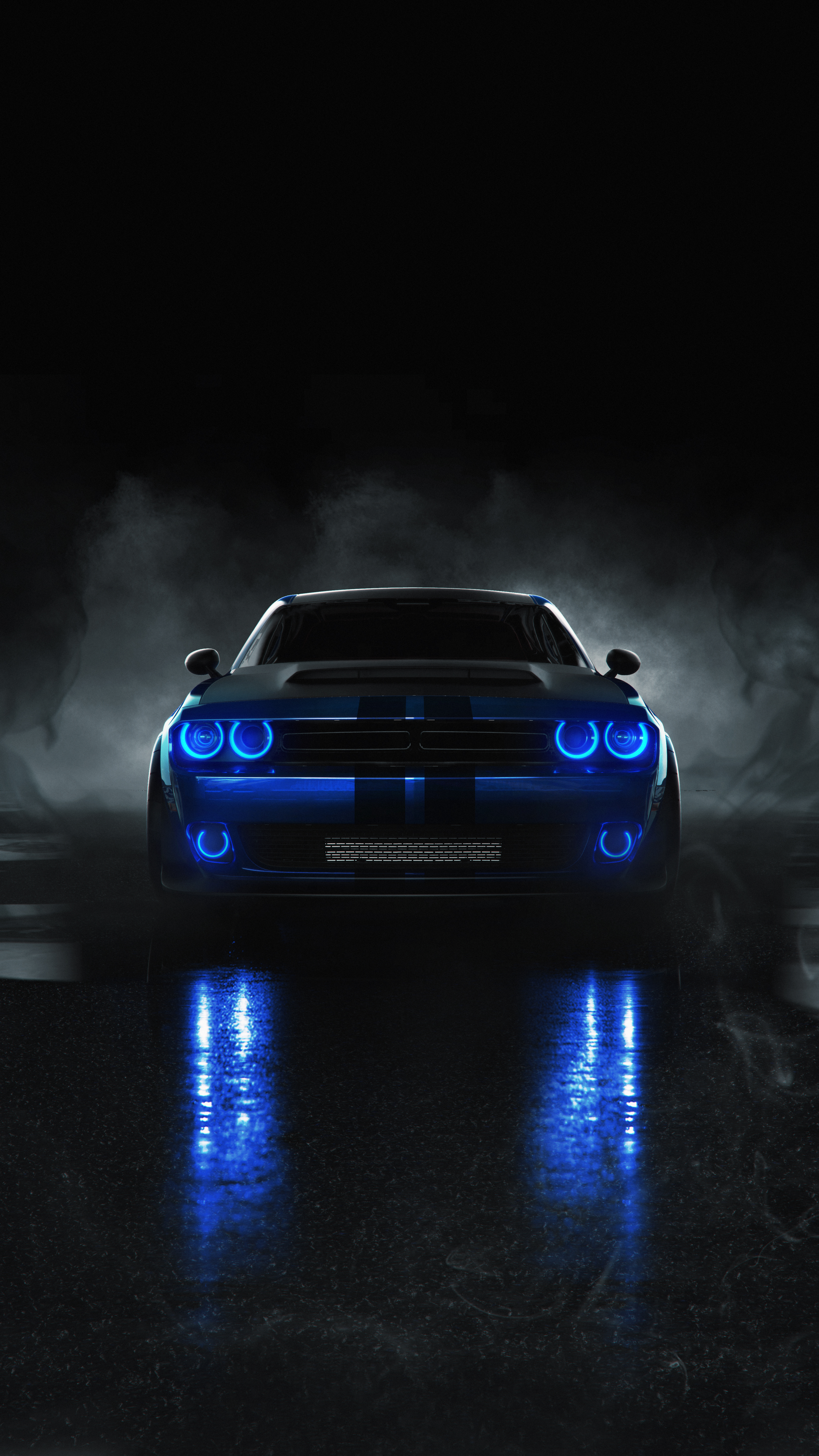 Neon Blue Muscle Car - cars wallpaper for Darkify