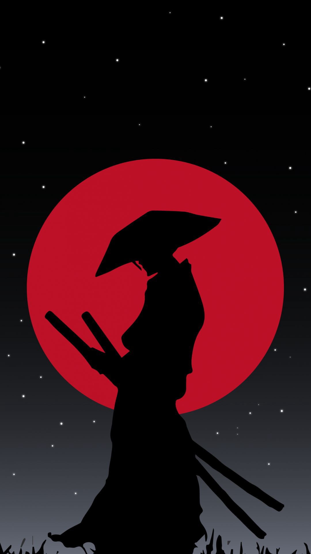 Lone Samurai Red Moon - samurai wallpaper for Darkify
