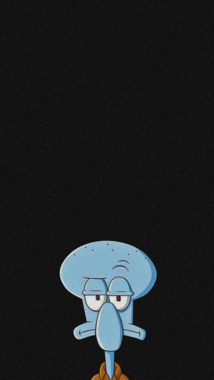 Grumpy Squidward Minimal Wallpaper - cartoon wallpaper for Darkify