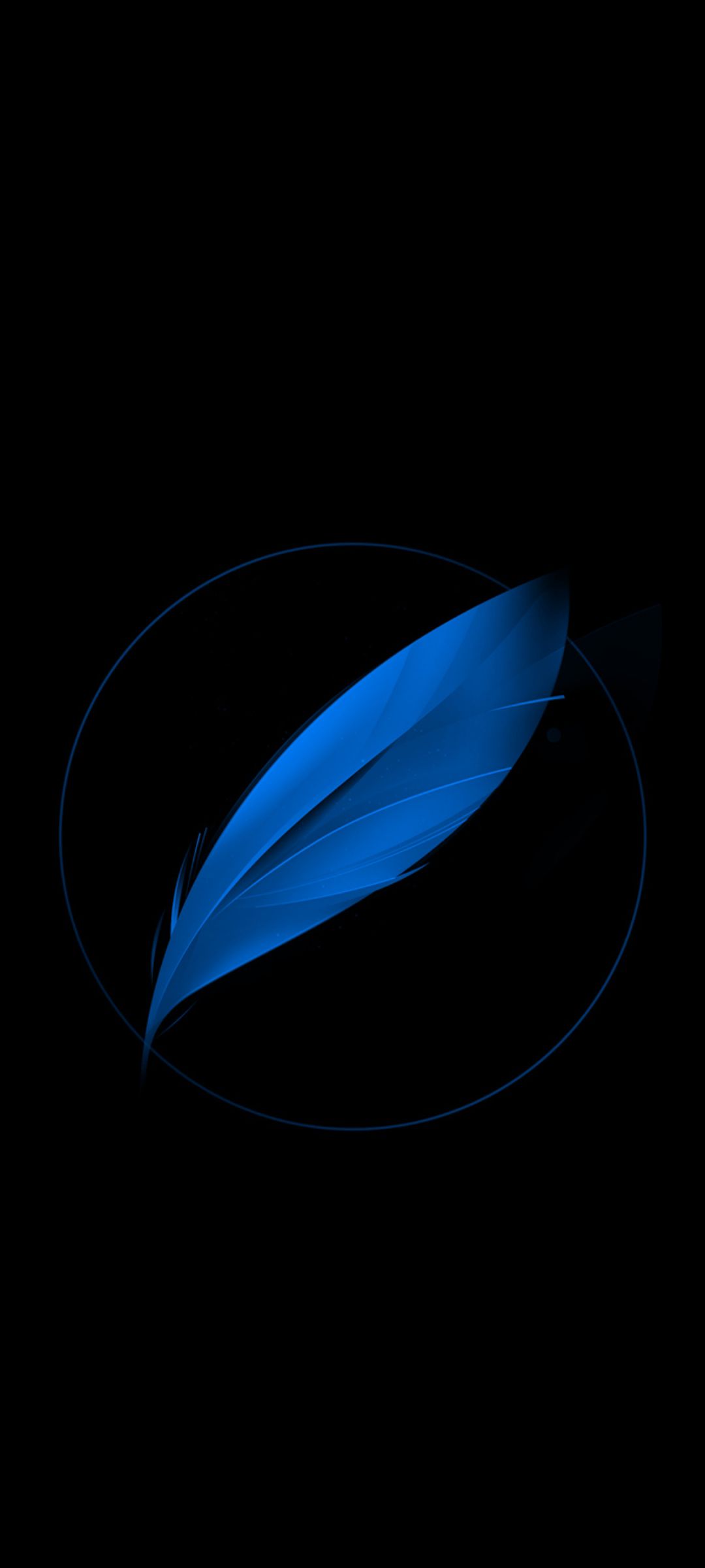 Glowing Blue Feather - minimal wallpaper for Darkify