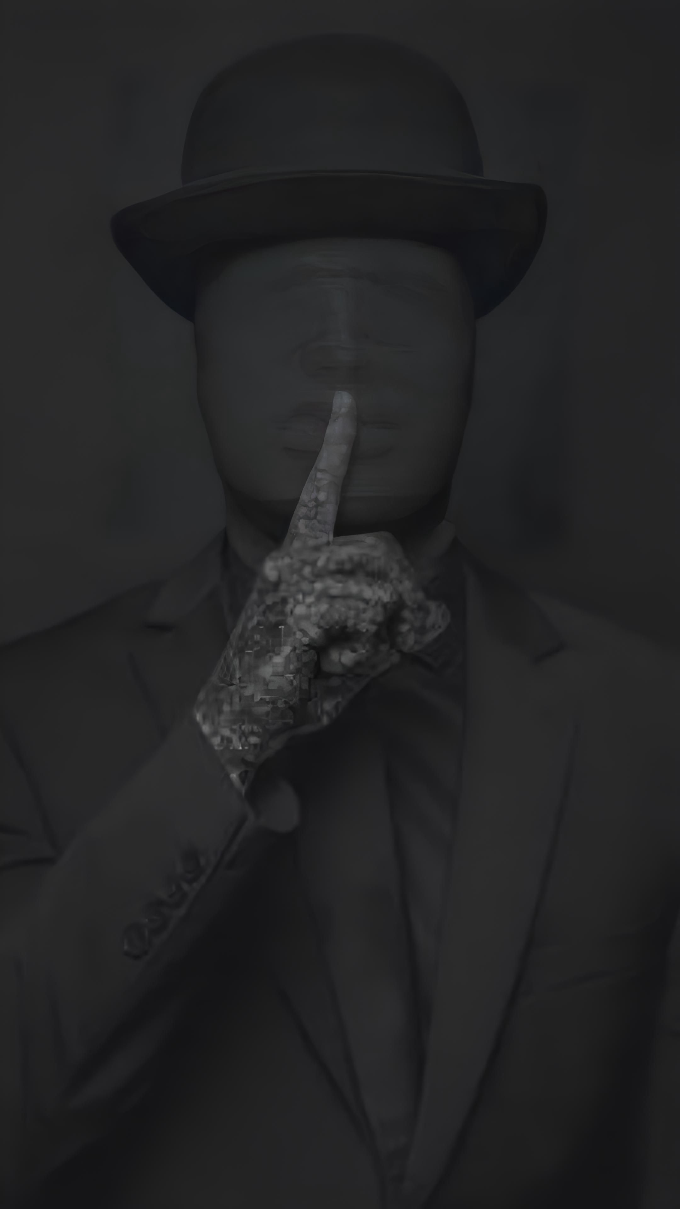 Mysterious Man Hush - dark wallpaper for Darkify