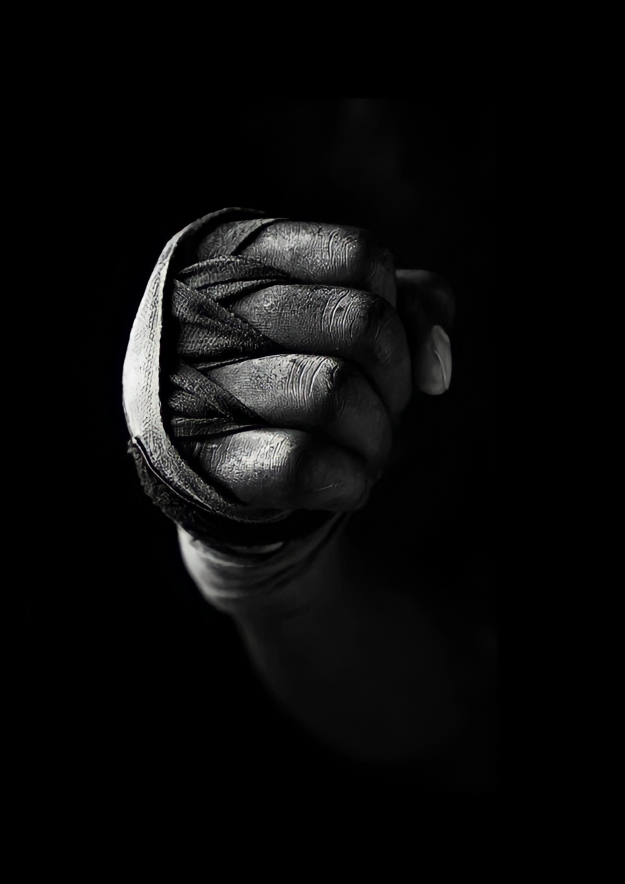 Determined Fighter's Wrapped Fist - fitness wallpaper for Darkify