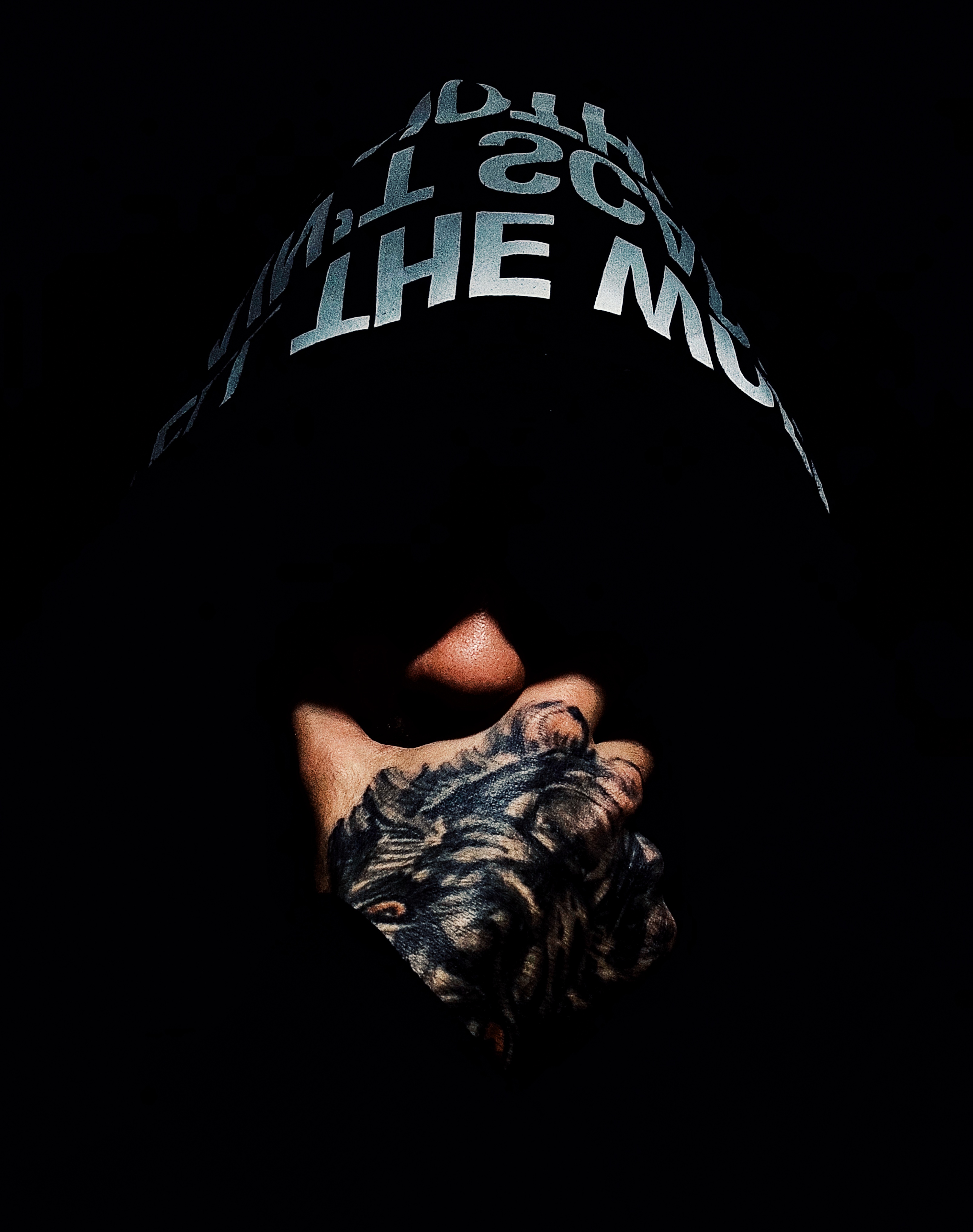 Shadowed Hoodie Tattooed Hand - gothic wallpaper for Darkify