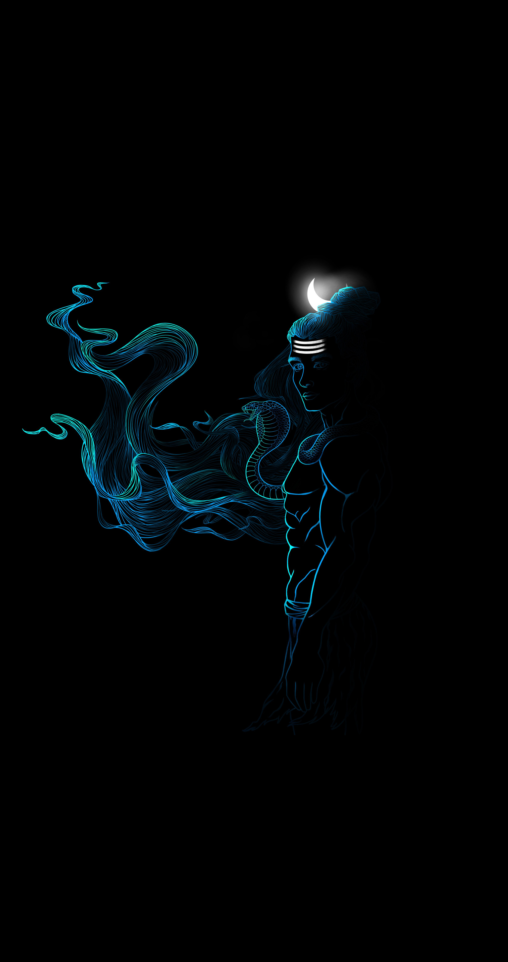 Neon Lord Shiva Art - hindu wallpaper for Darkify