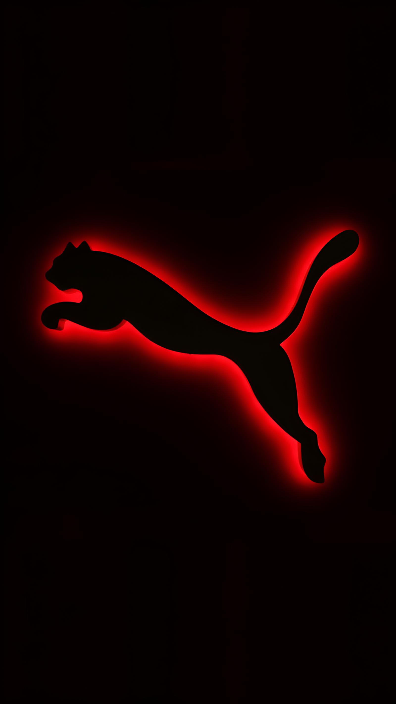 Glowing Red Puma Logo - logo wallpaper for Darkify