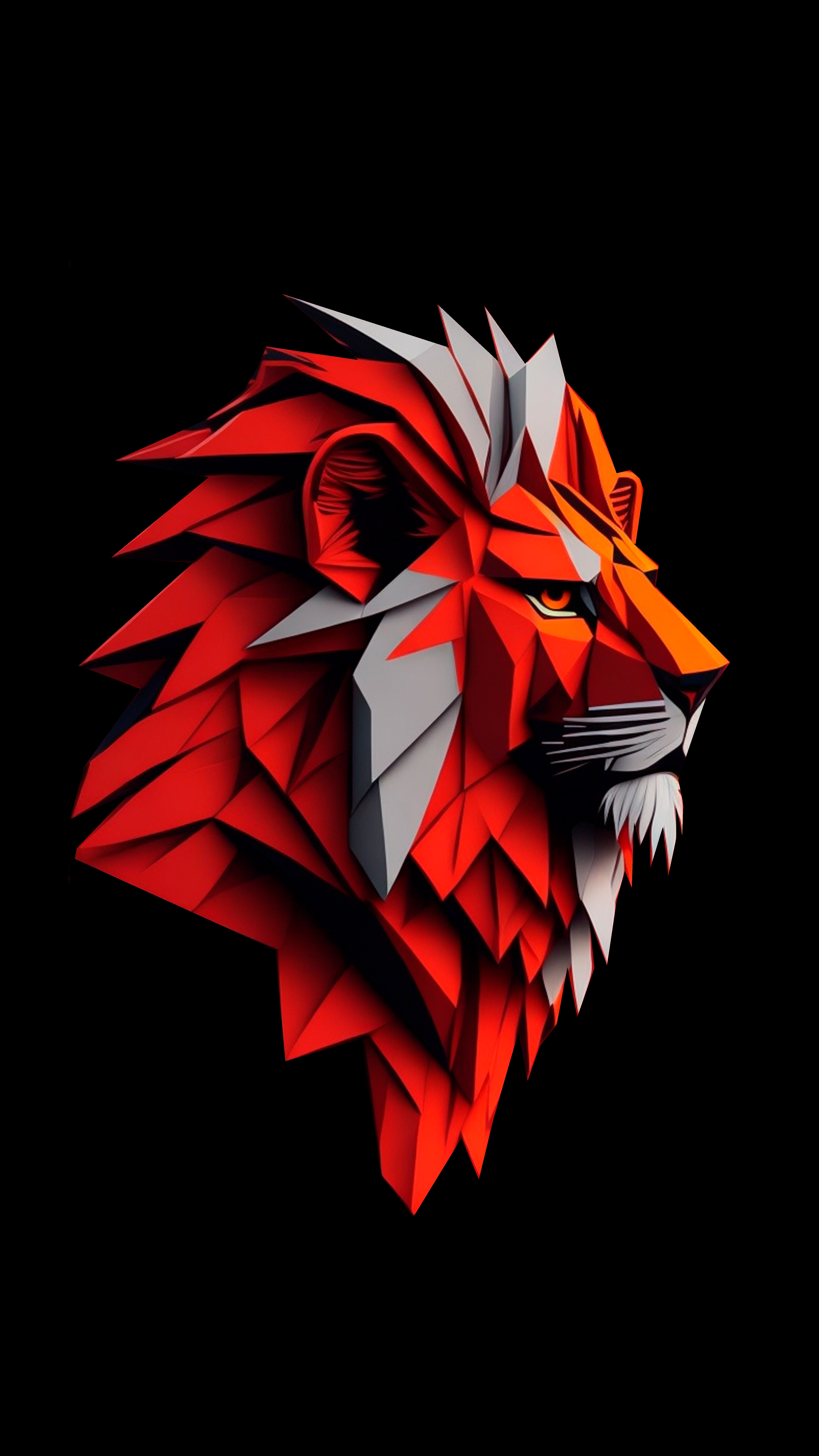 Geometric Red Lion Art - lion wallpaper for Darkify
