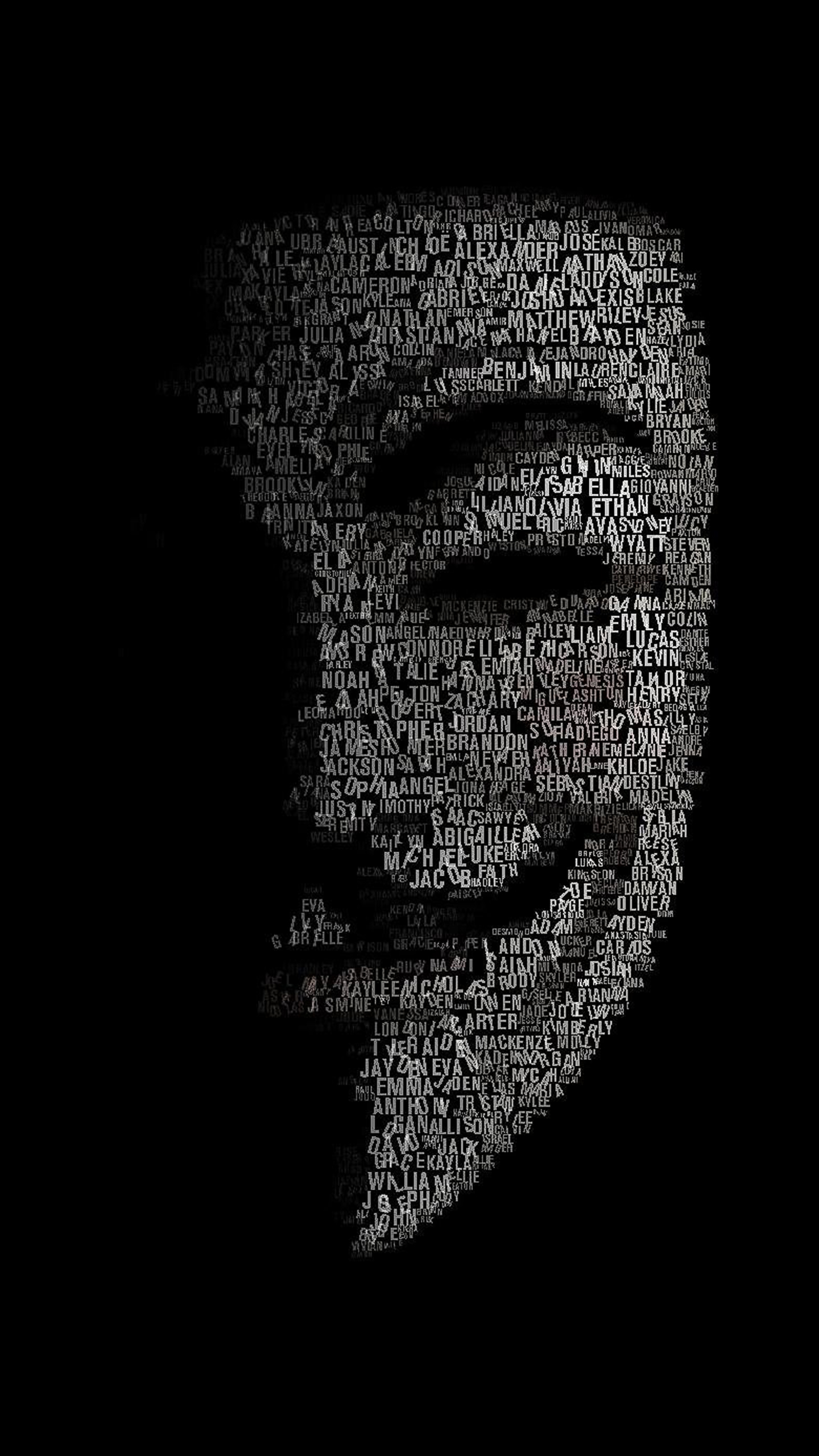Anonymous Mask Typography - anonymous wallpaper for Darkify