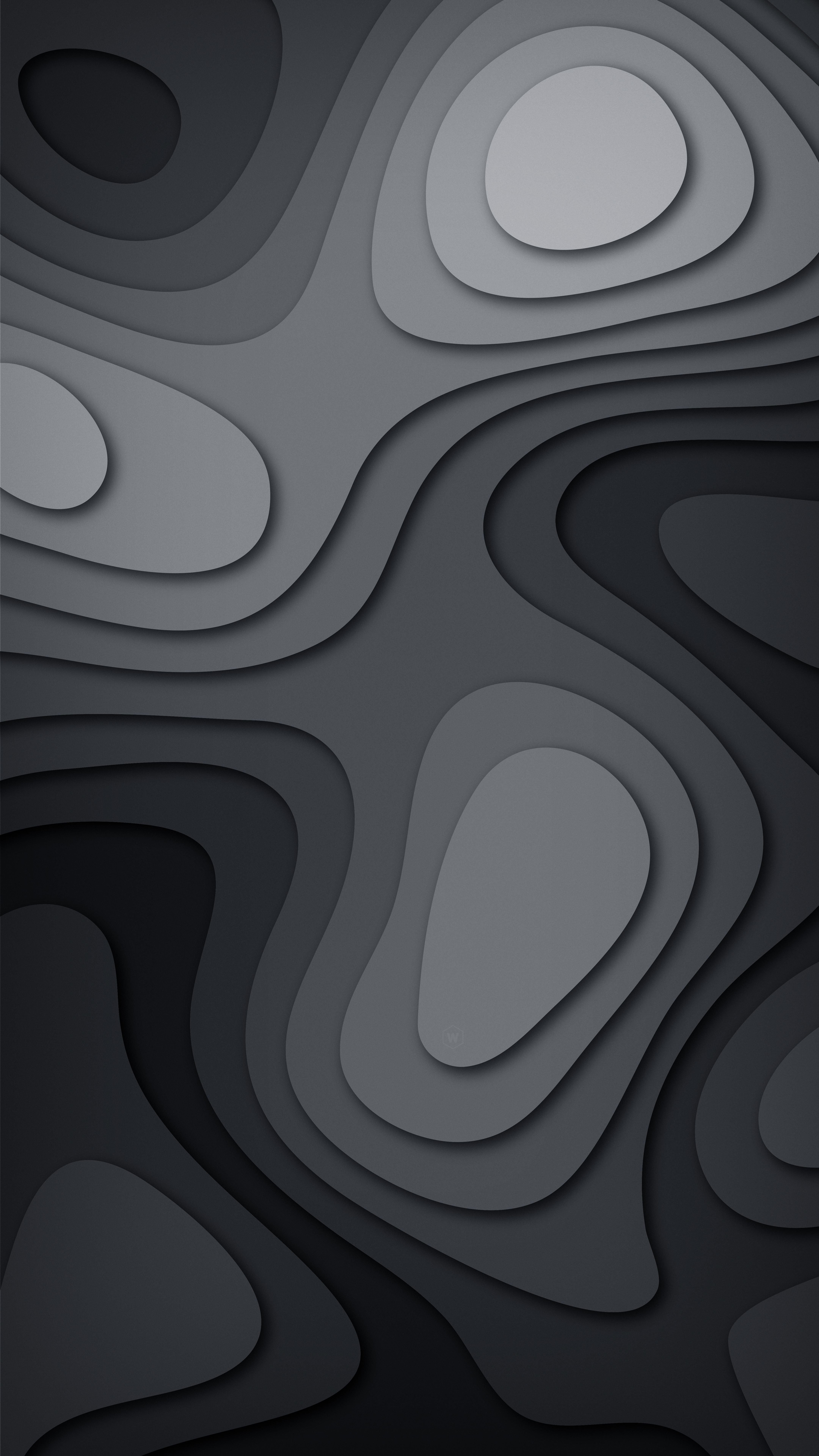 Dark Layered Waves - abstract wallpaper for Darkify