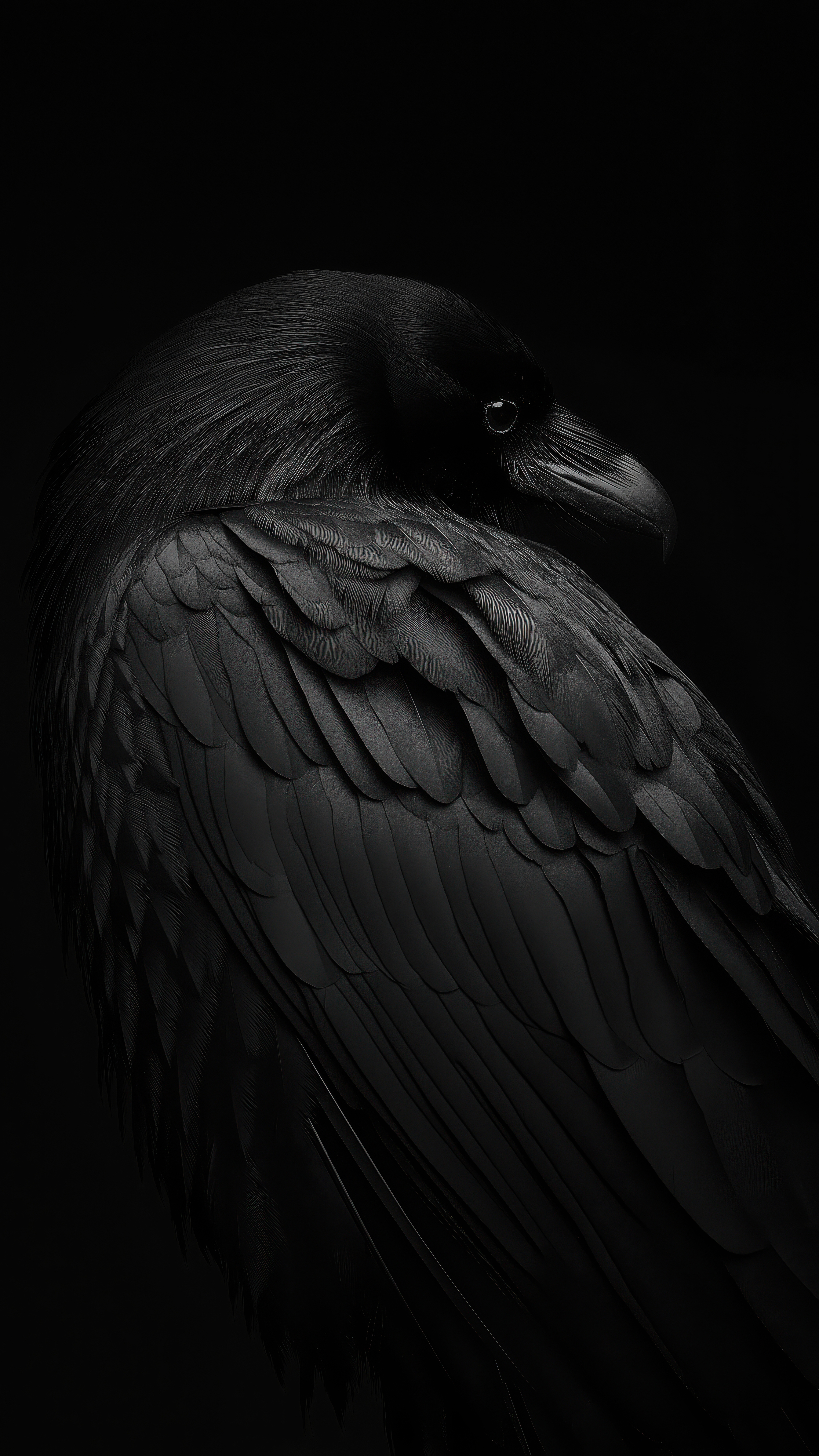 Dark Raven Portrait - animal wallpaper for Darkify