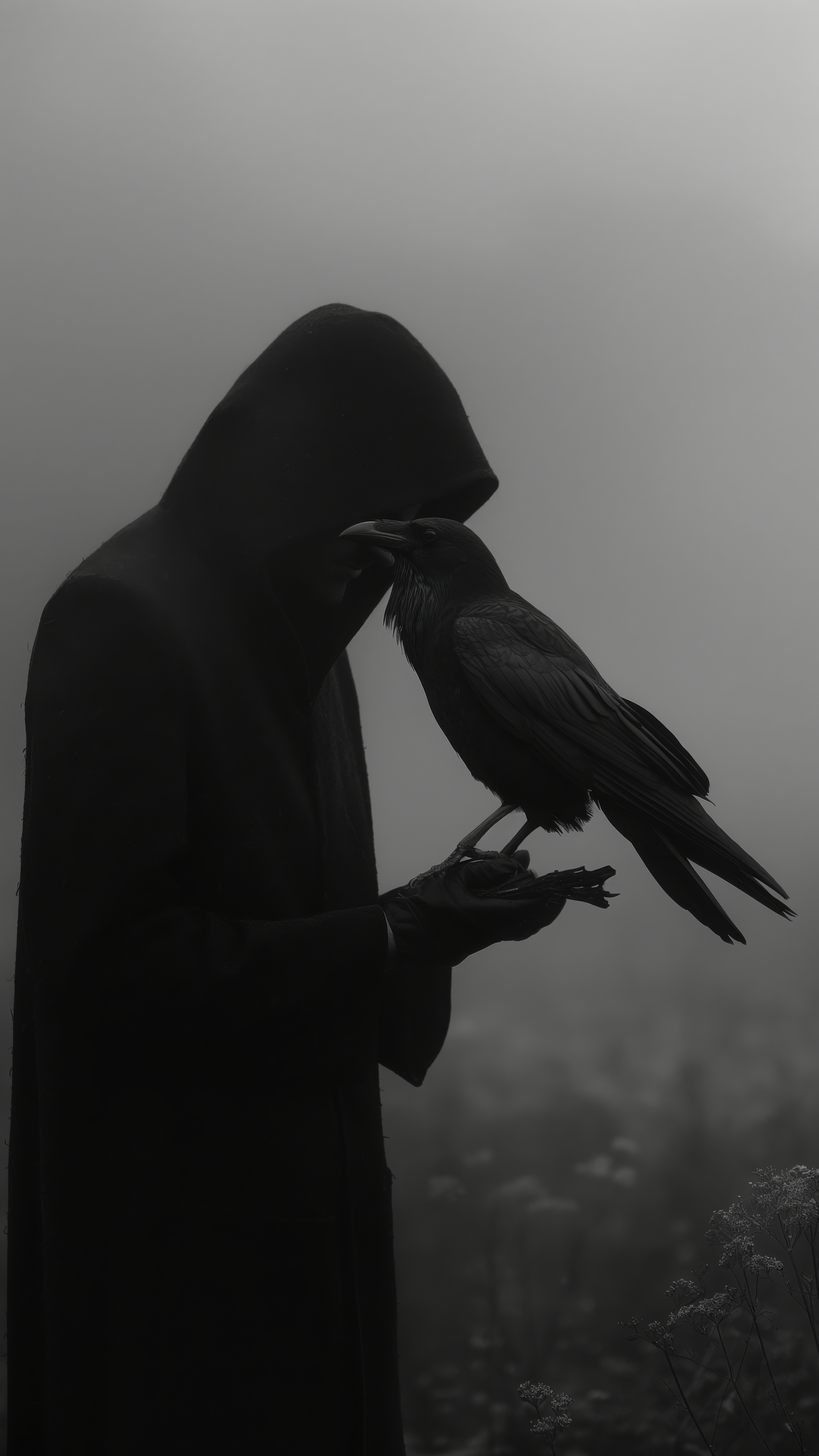 Figure and Raven - animal wallpaper for Darkify