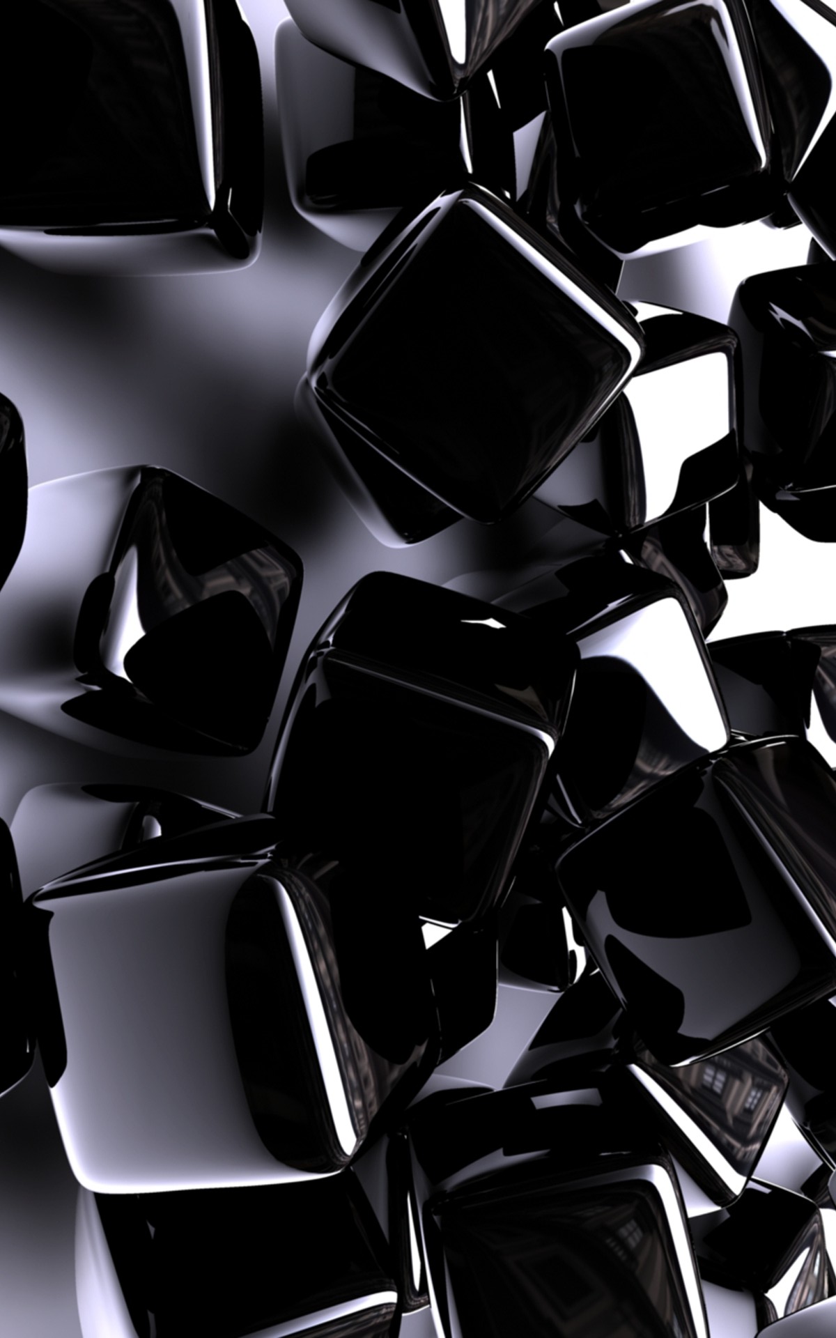 Glossy Black Cubes - abstract wallpaper for Darkify