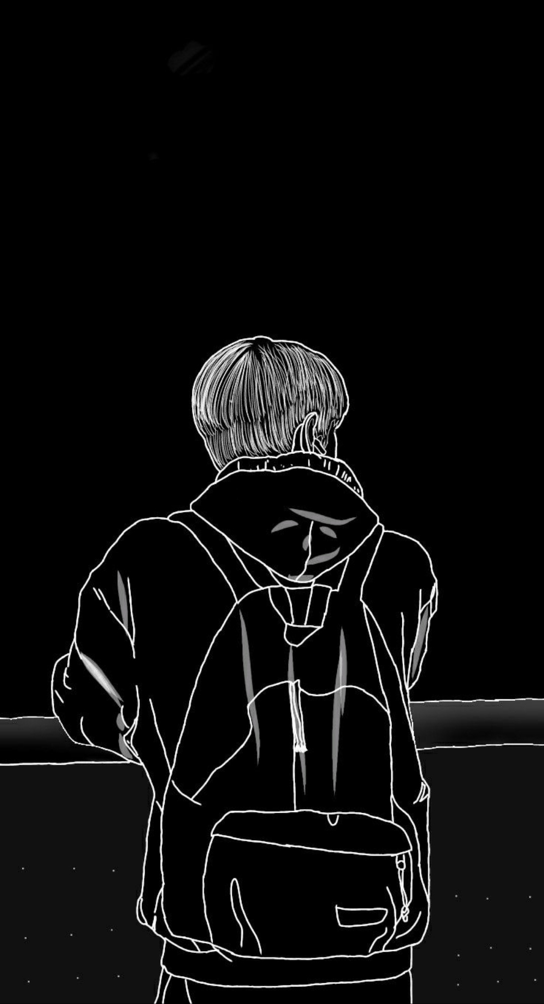 Minimalist Backpacker Silhouette - minimal wallpaper for Darkify